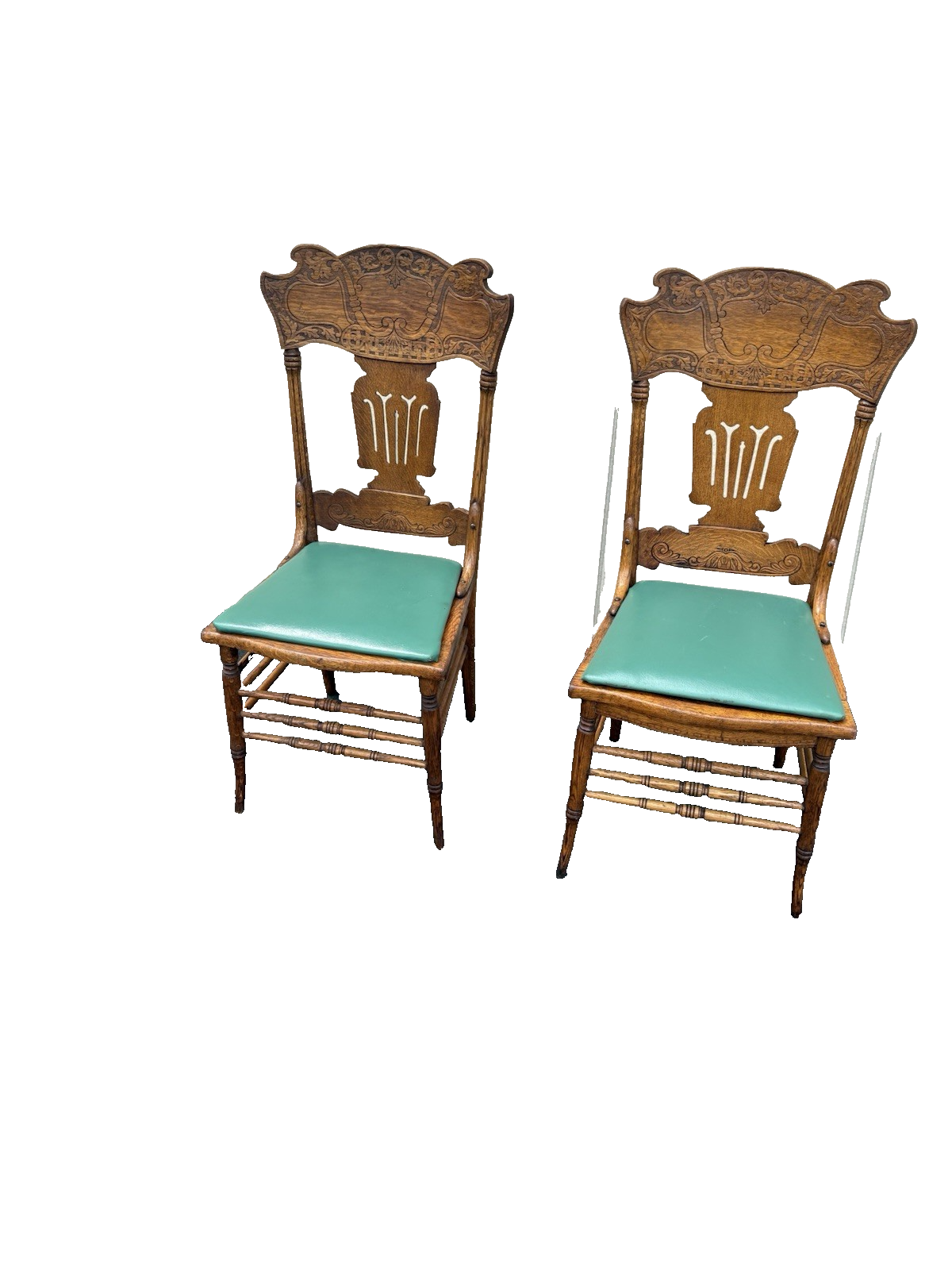 66722 Pair Antique Larkin Furniture Oak Dining Chair s Chairs