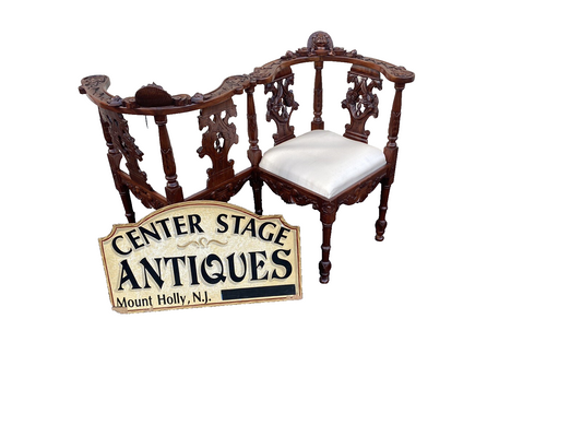 66061 Solid Mahogany TETE a TETE Settee Bench