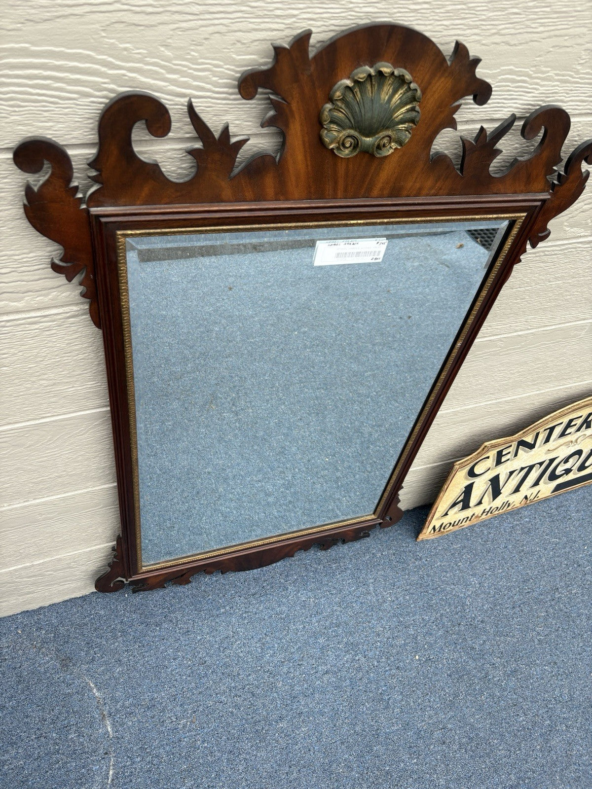 63573 HENKEL HARRIS Chippendale Burled Mahogany  Mirror