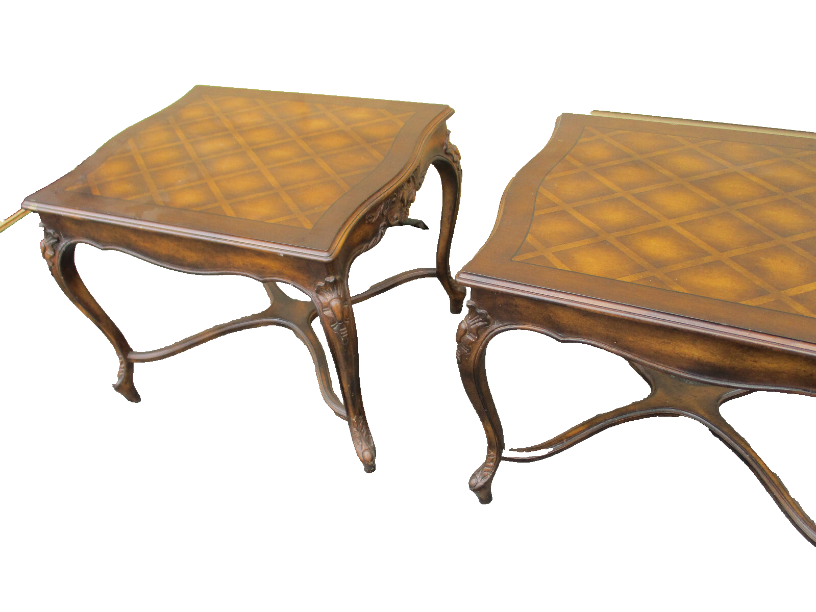 49346  Pair French Country Lamp Table Nightstand s