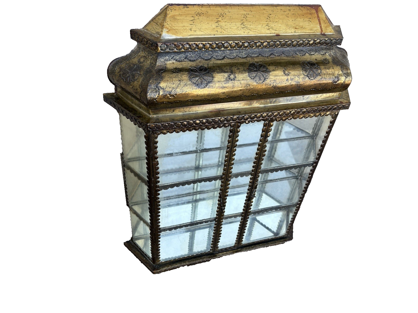 66958 METAL CLAD Whatnot Curio Wall Shelf w/ 2 Doors