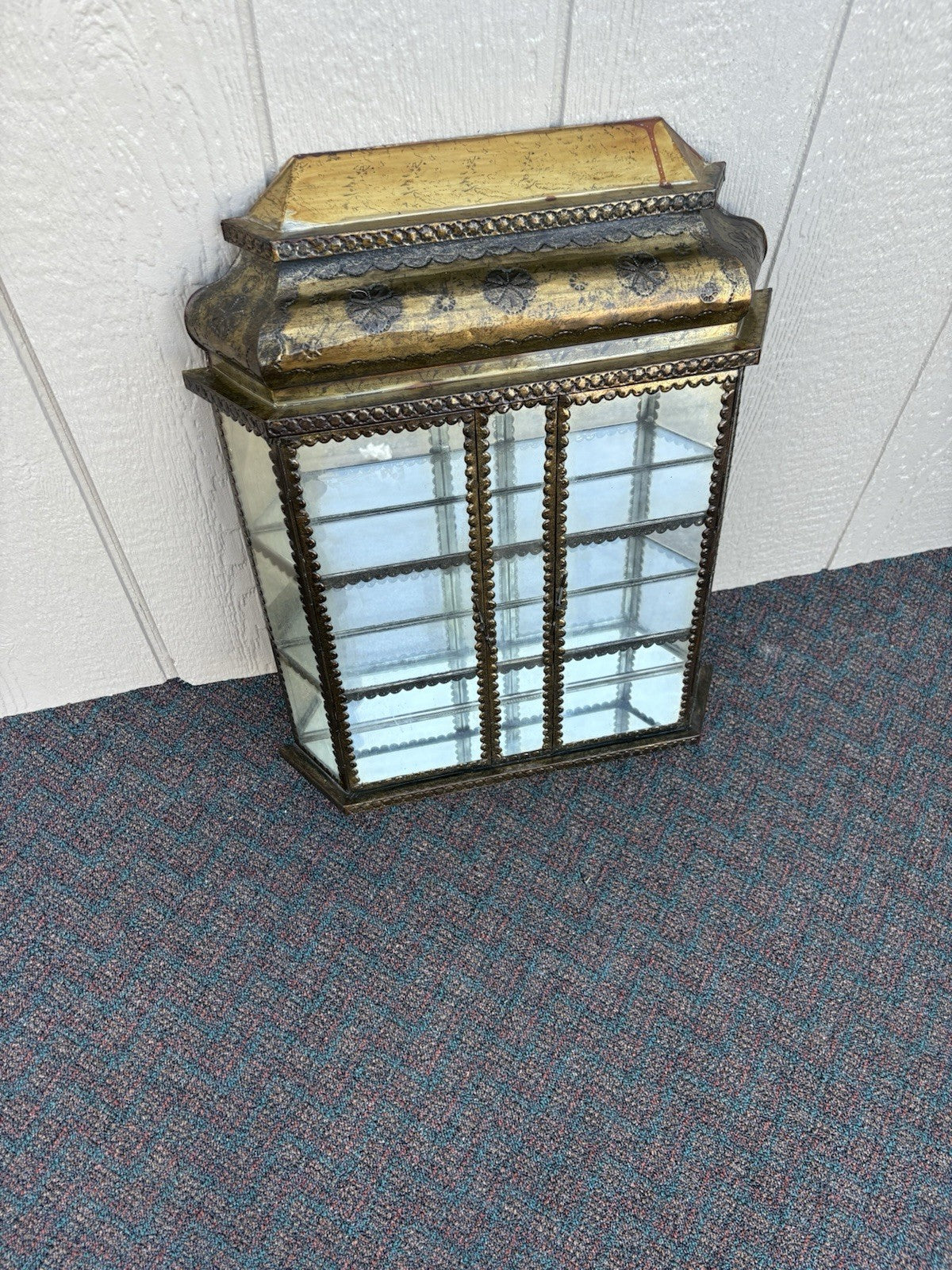 66958 METAL CLAD Whatnot Curio Wall Shelf w/ 2 Doors