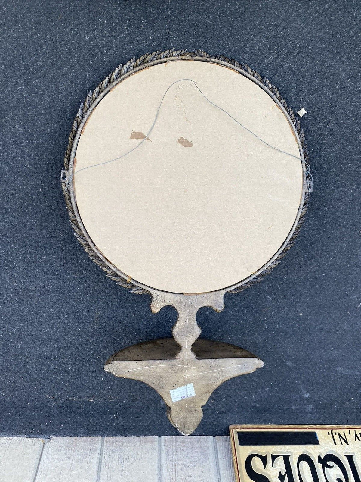 65856 Silver Metal Decorator Mirror with Shelfeta