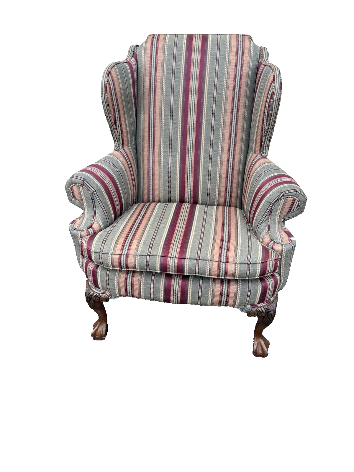 66662   Pair Claw Foot Wing Chair s Chairs