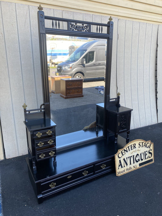65374 Antique Victorian Ebony Vanity Dressing  Mirror RARE FIND