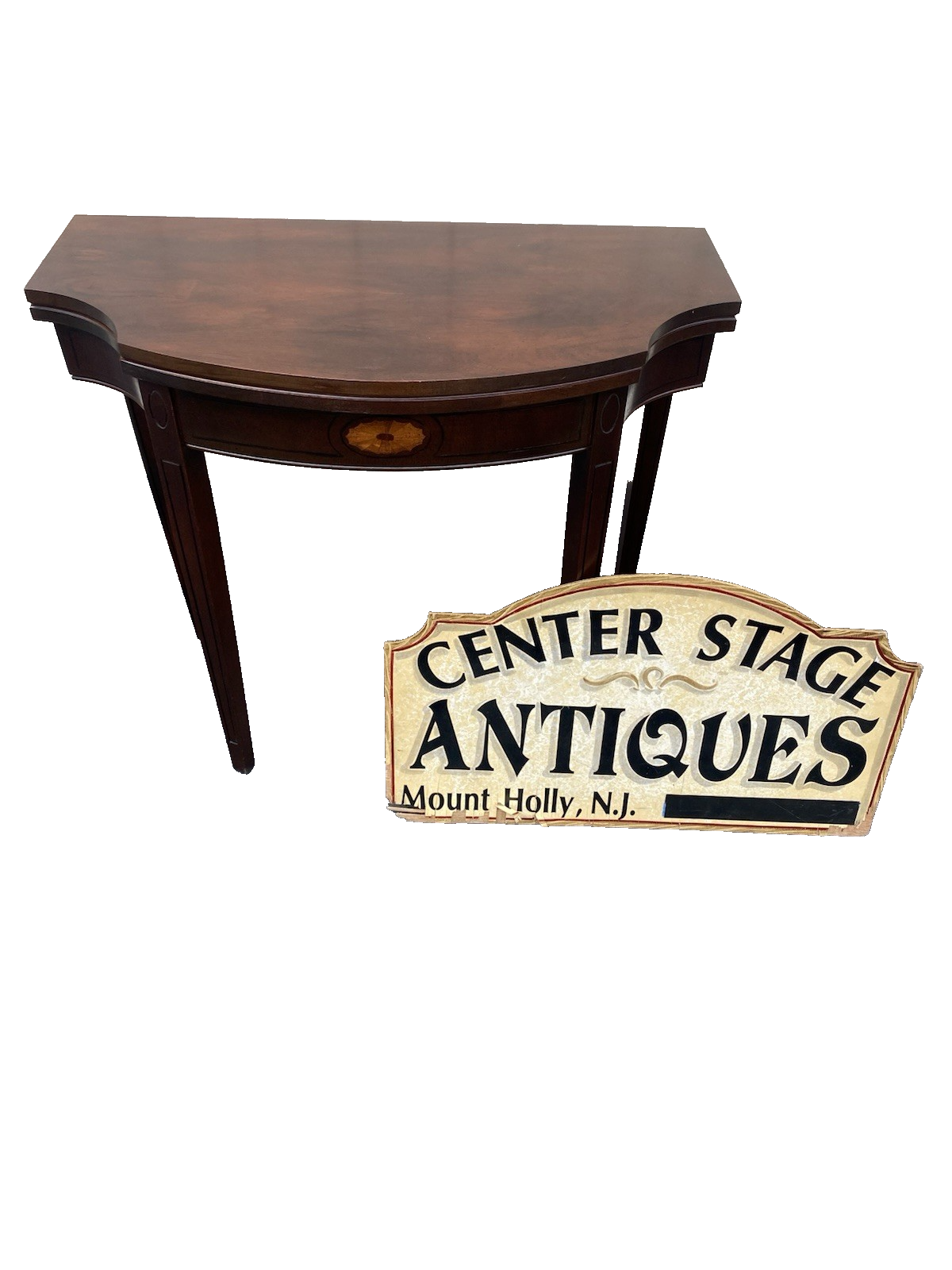 66483   Inlaid Mahogany Flip Top Game Table Stand