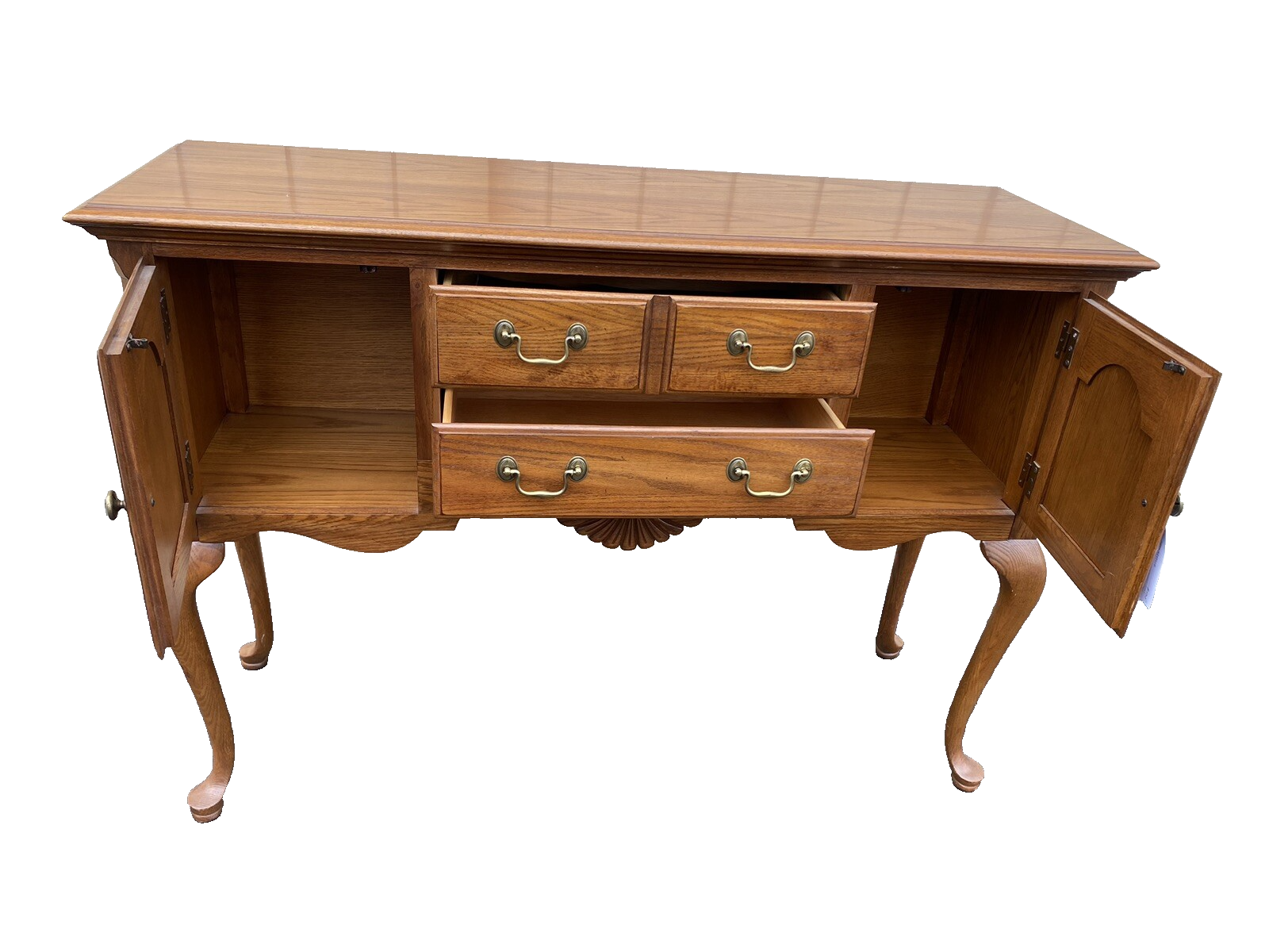 65700 Thomasville Oak Queen Anne Sideboard Server Cabinet