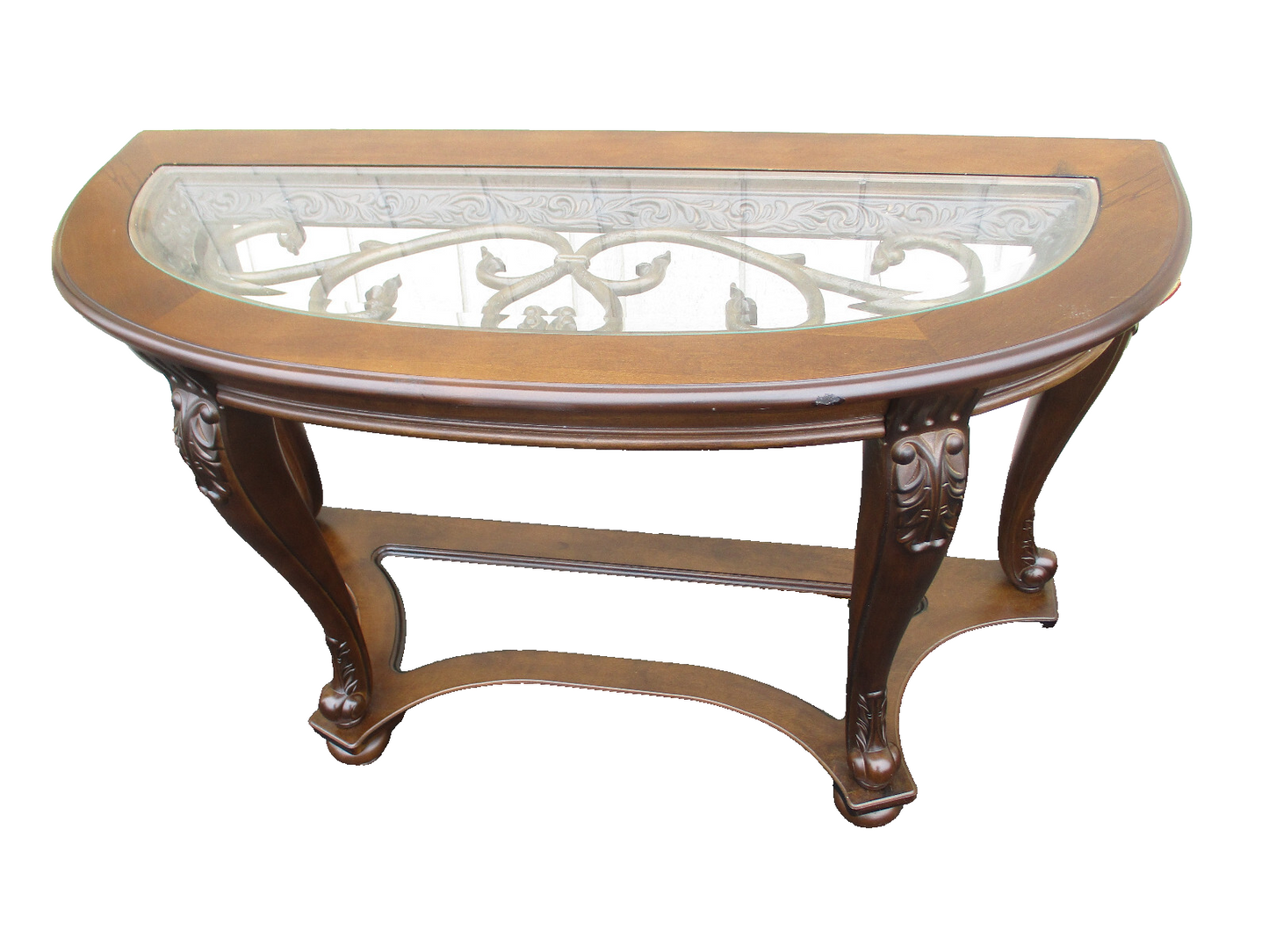 64172  Decorator Glass Top Console Sideboard Server
