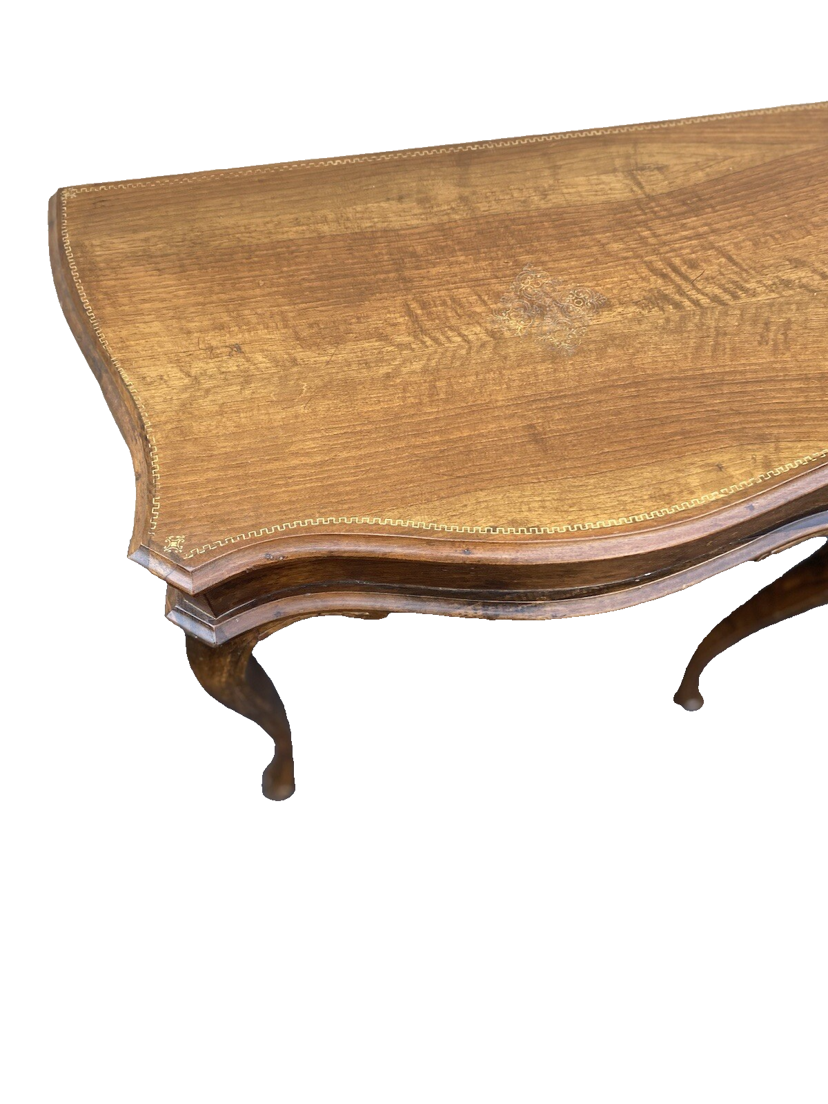 64699 Mahogany Flip Top Sewing Stand Vanity Desk Tooled Top