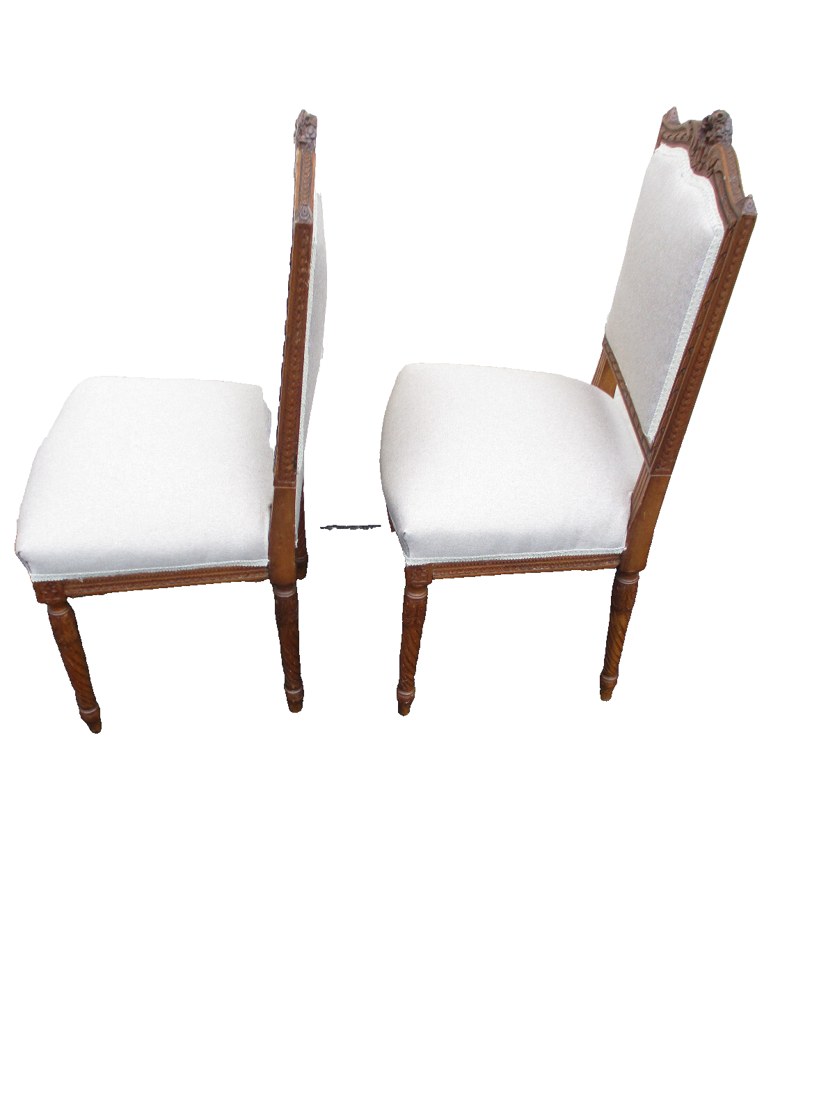 64124  Pair Hand Carved Decorator Side Chairs Chair s