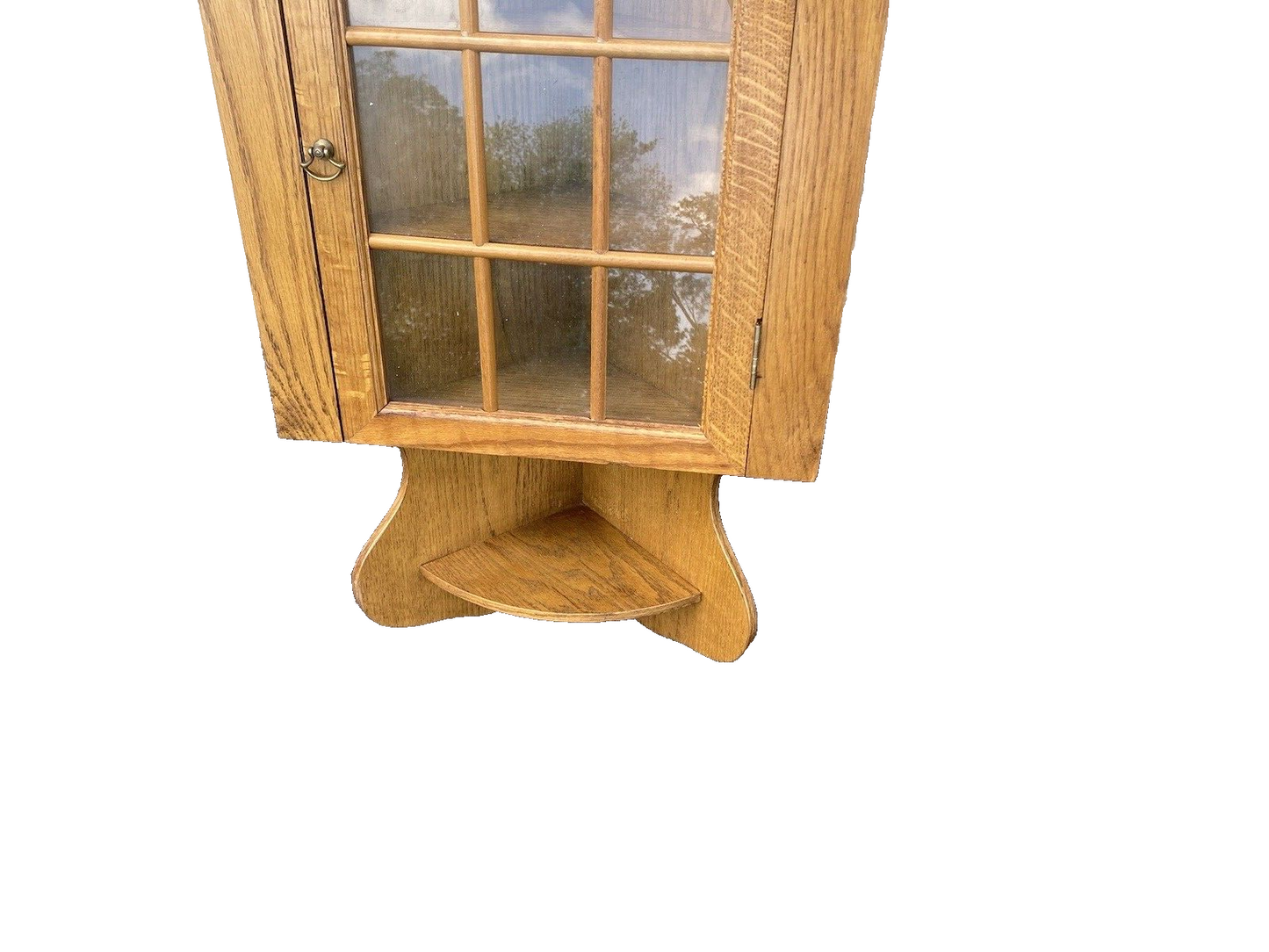 64451 Oak Corner Wall Hanging Shelf Cabinet