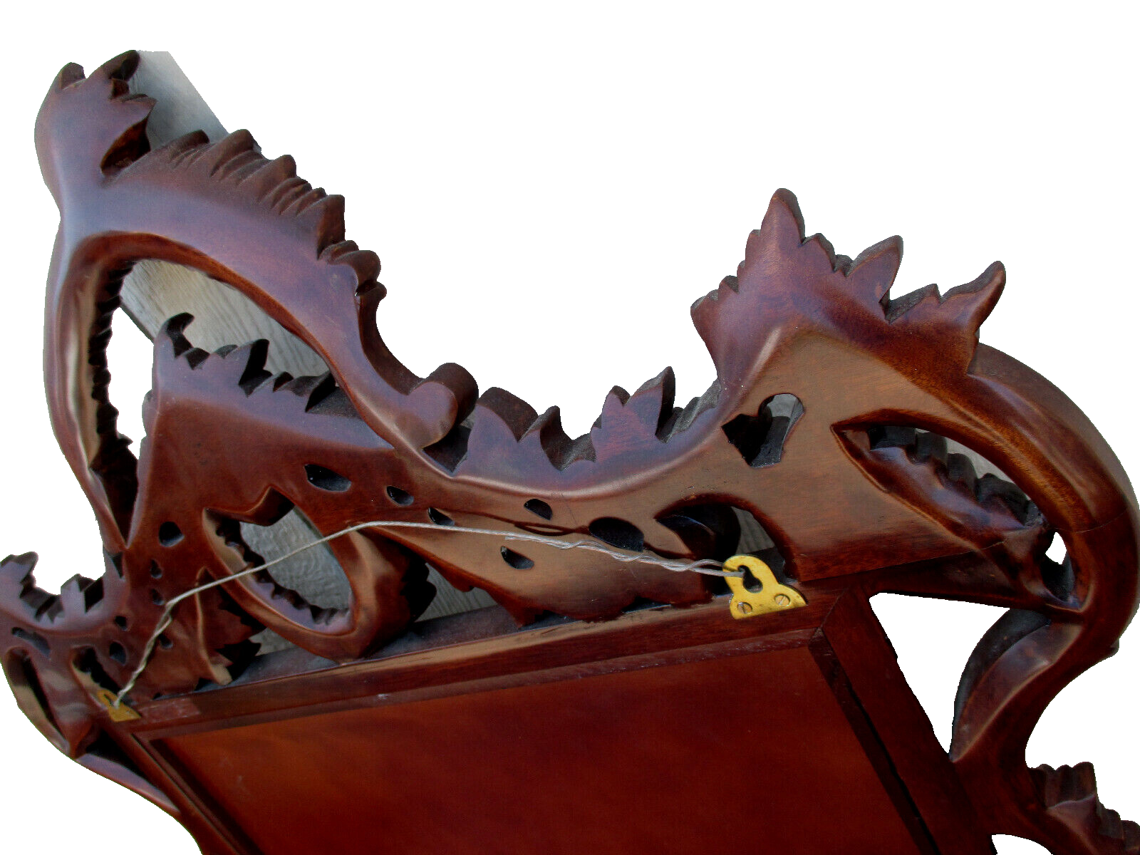 63093 Solid Mahogany Carved Mirror in Fancy Picture Frame