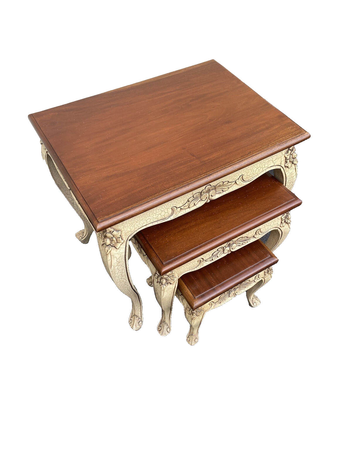 64673 Set Of 3 French Country Nesting Stacking Tables