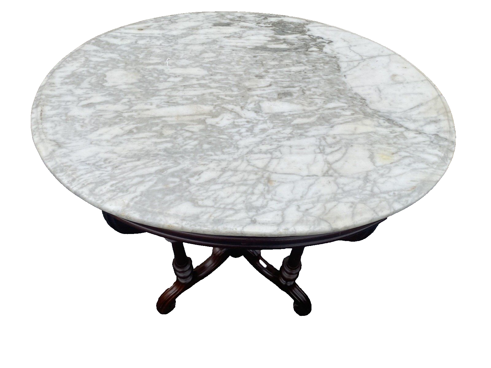 65475 Antique Victorian Marble Top Lamp Table Stand