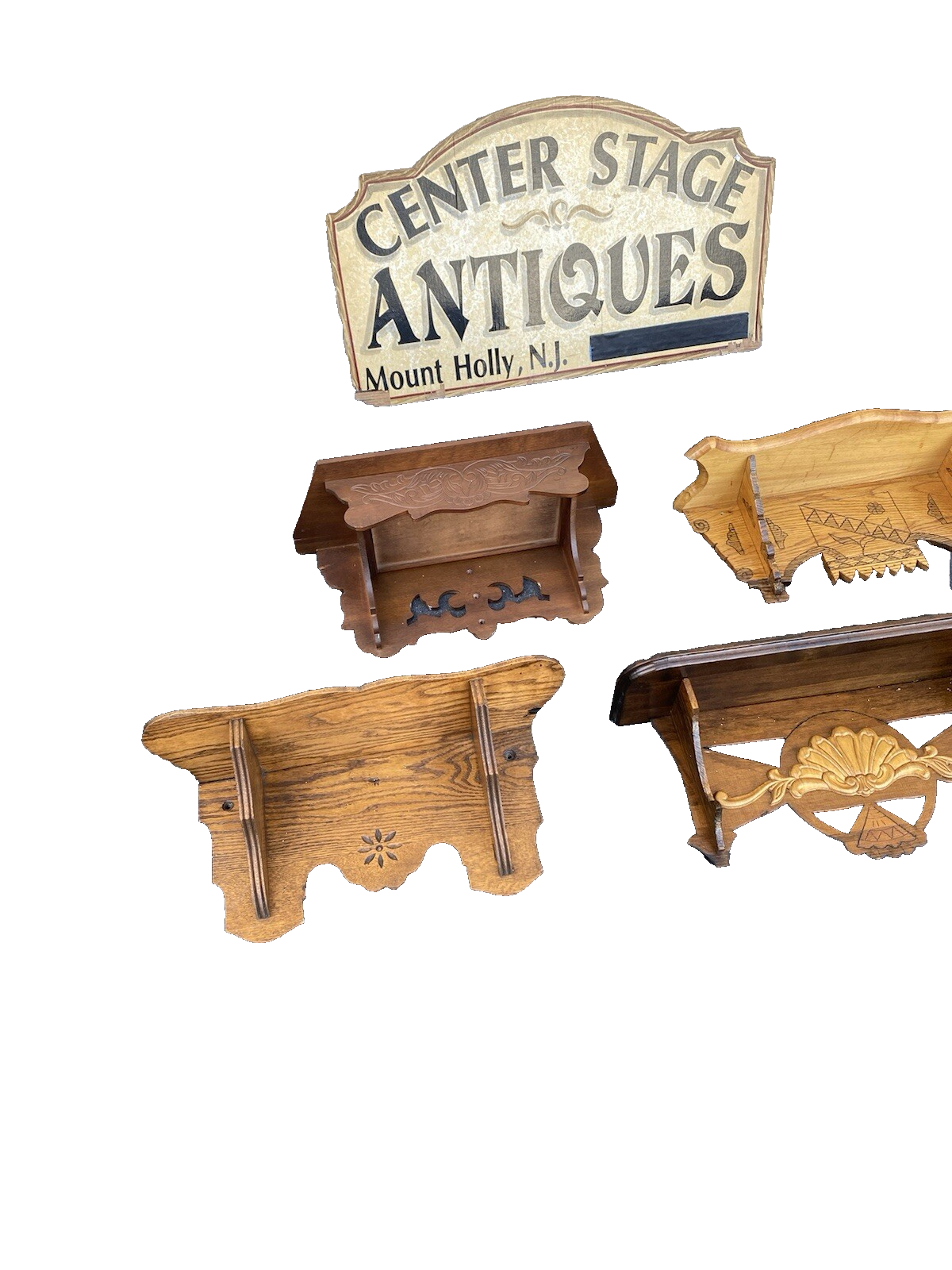 66005 Antique Victorian Oak Whatnot Wall Shelf Mantle Clock Shelf