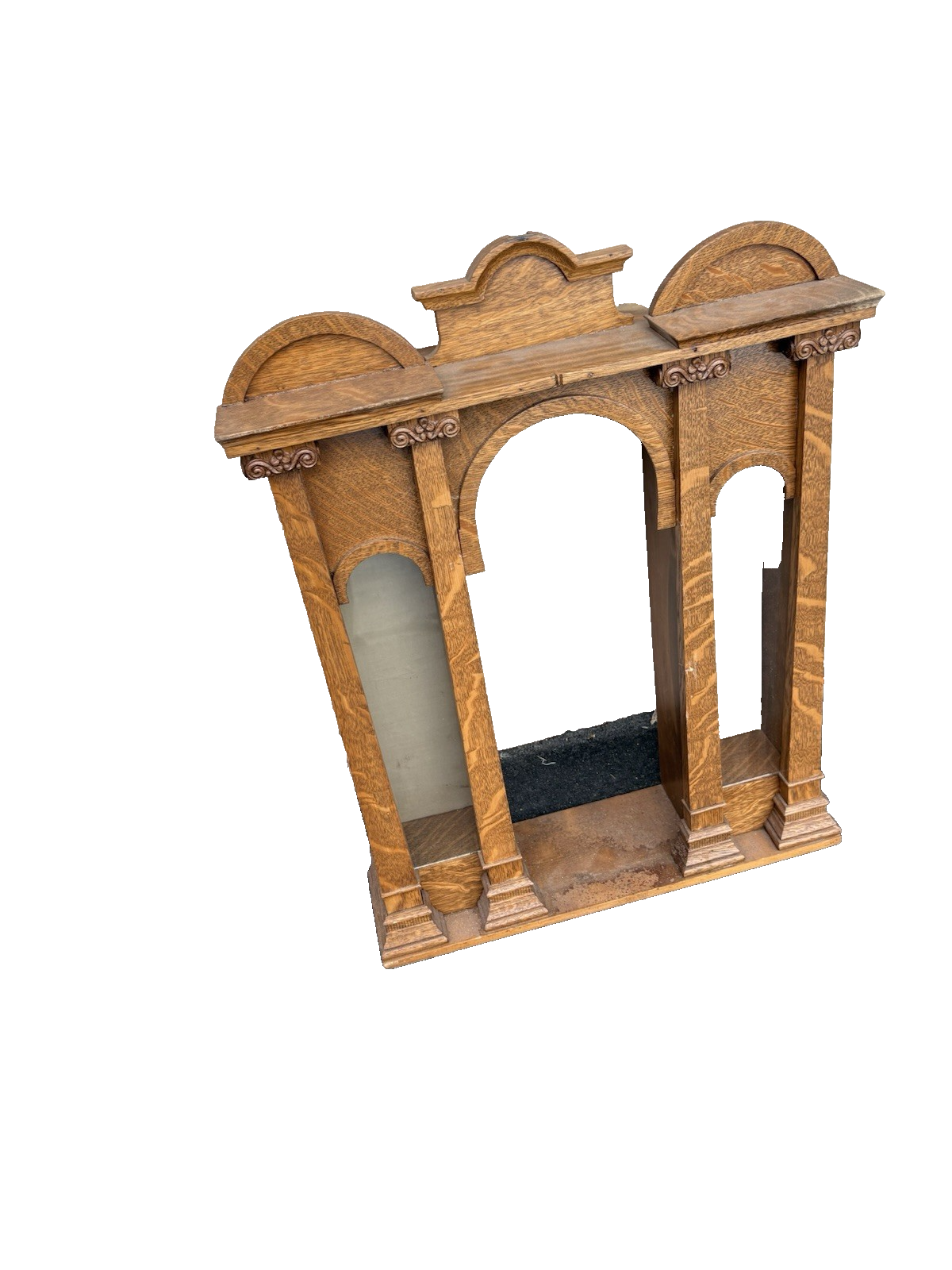 67005   Antique Oak Whatnot Wall Shelf Curio