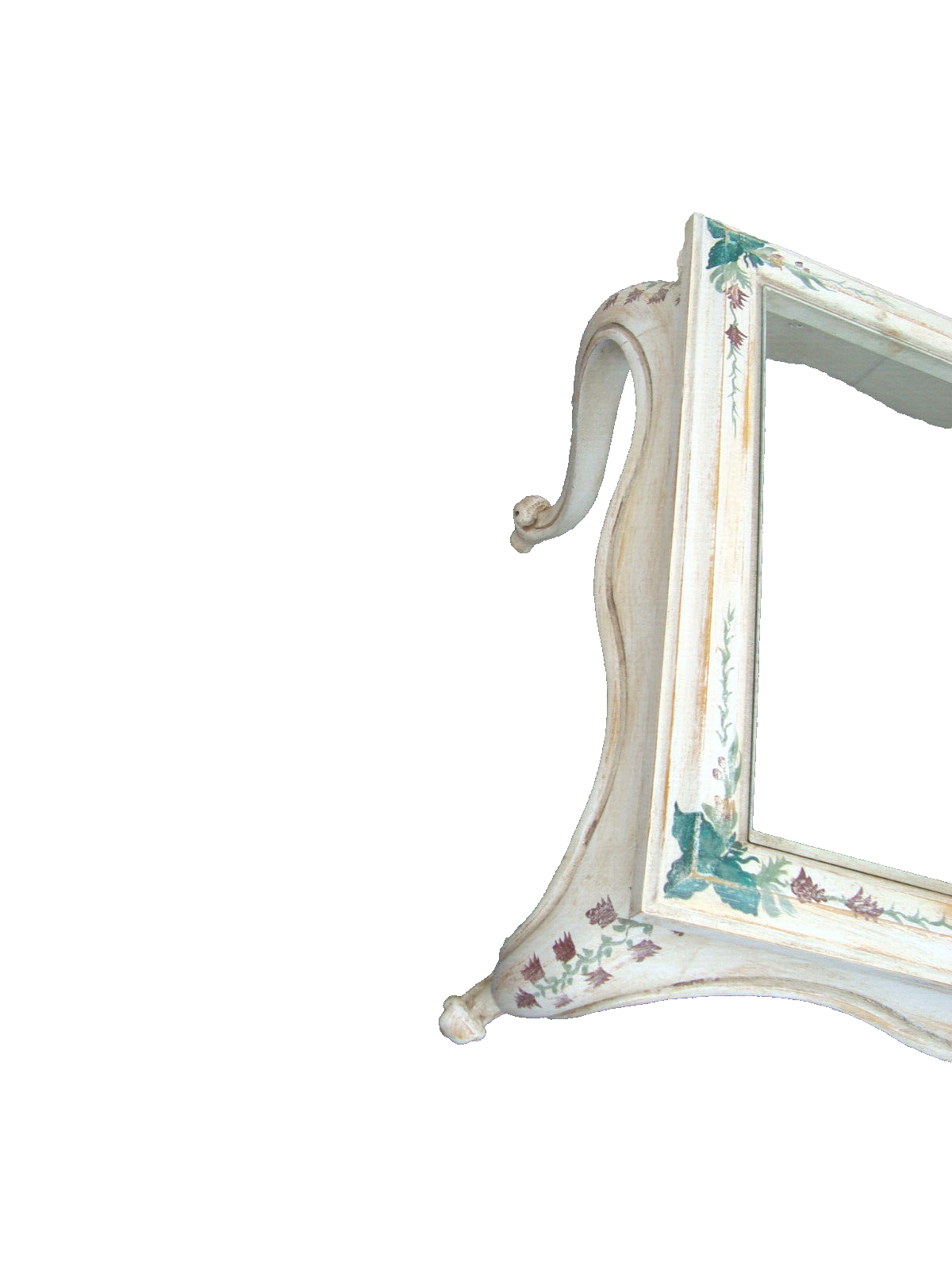 61856   Pair Glass Top Custom Hand Painted  Decorator Coffee Table Nightstands