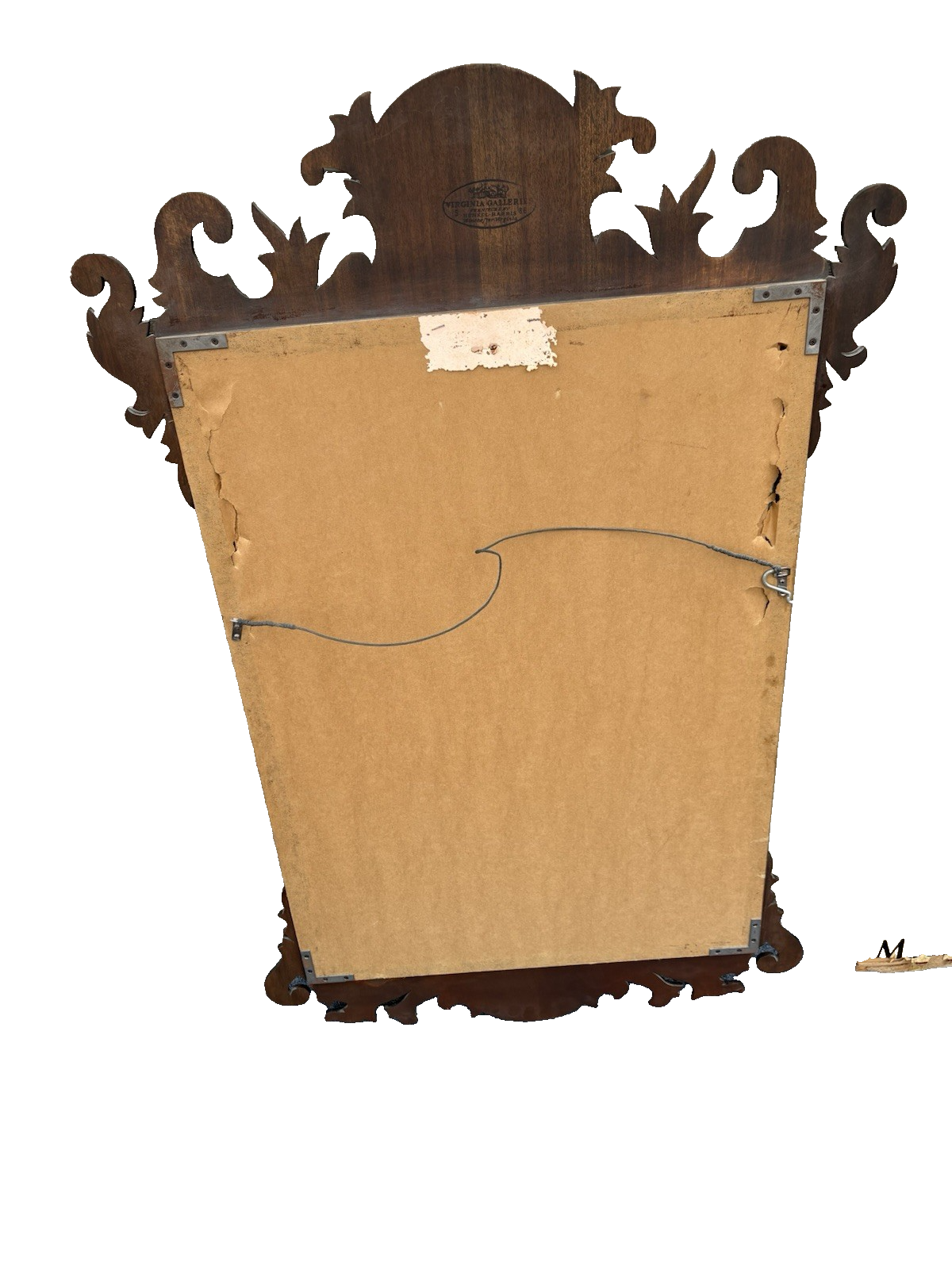 63573 HENKEL HARRIS Chippendale Burled Mahogany Mirror