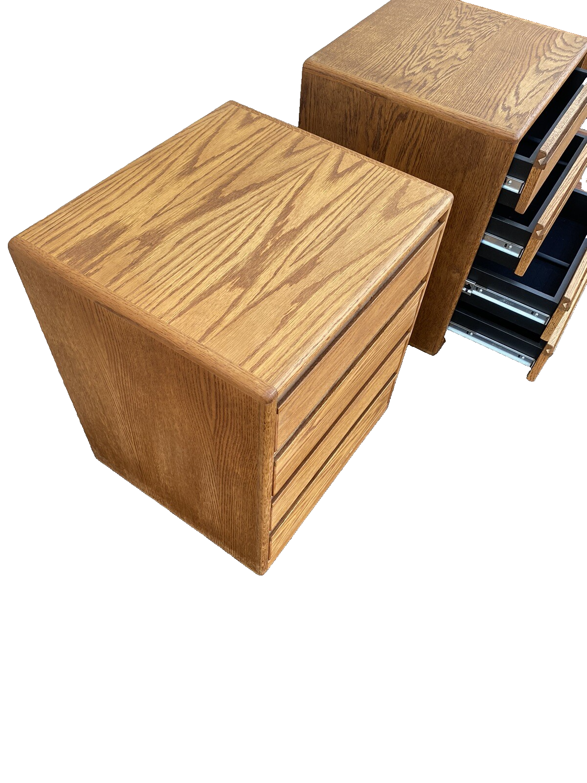 66261   PAIR   Oak 4 Drawer File Cabinets