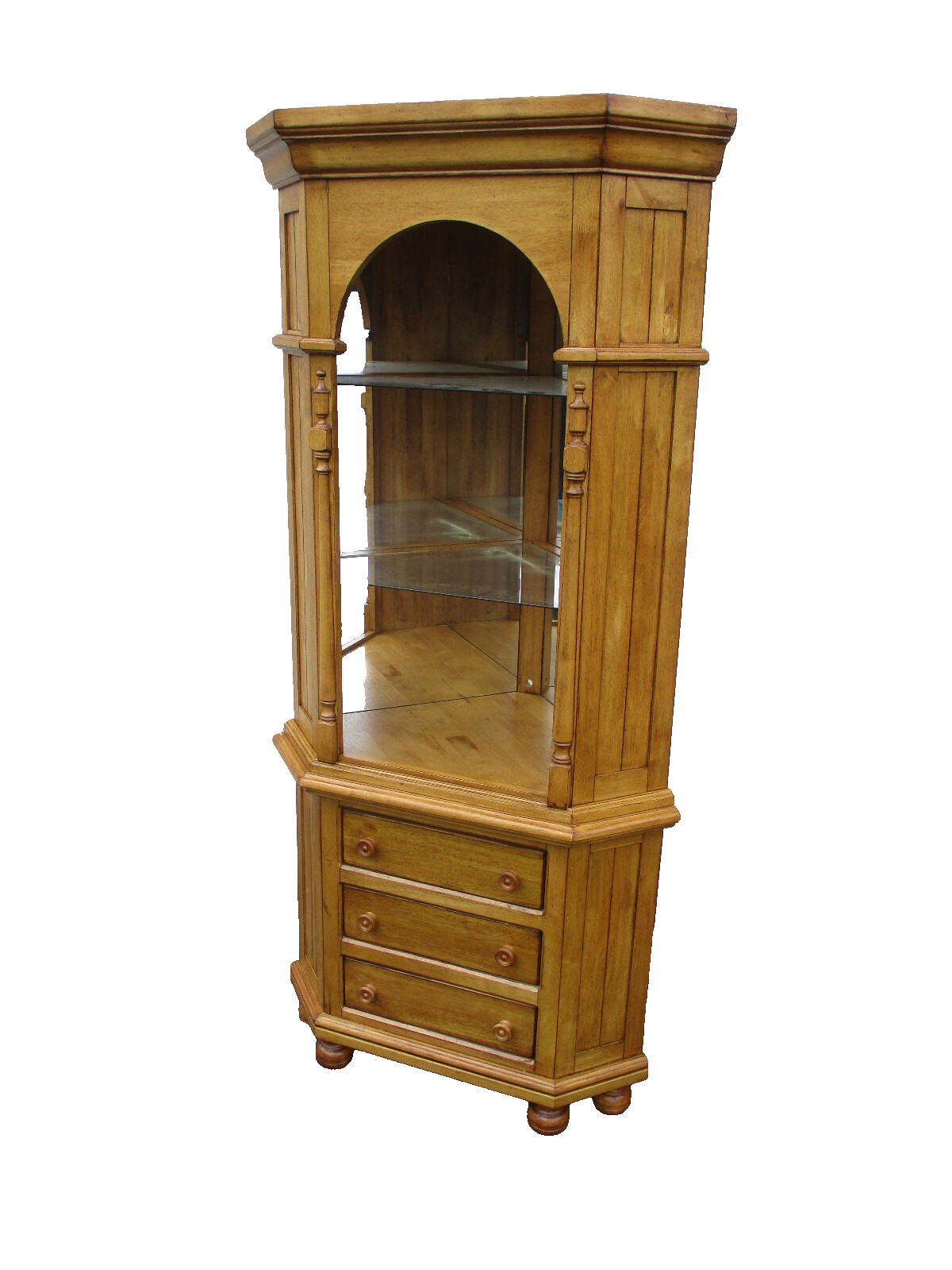 64407  Pine Country Corner China Cabinet Curio Shelf