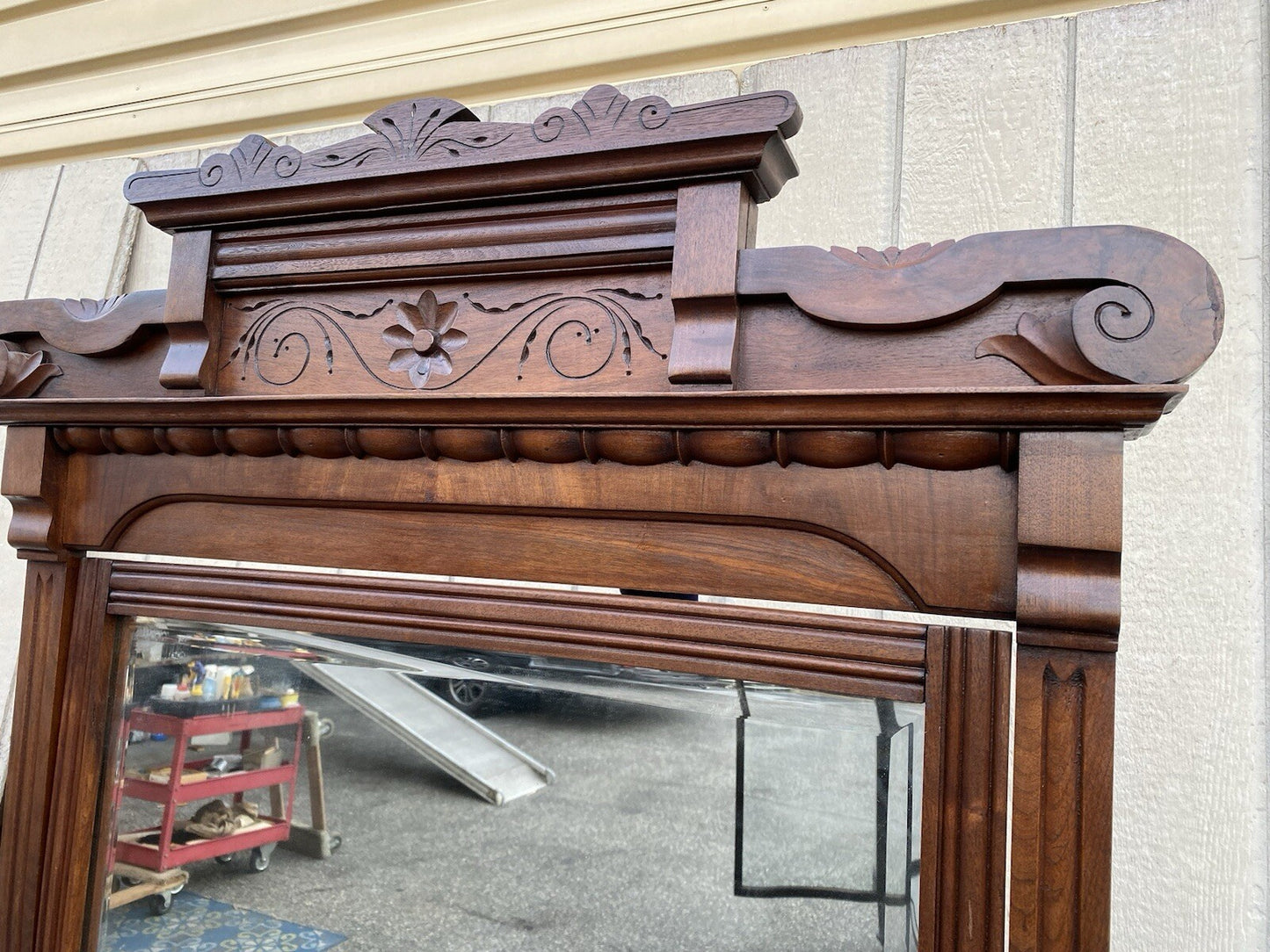 66120   Antique Victorian Marble Top Dresser with Mirror