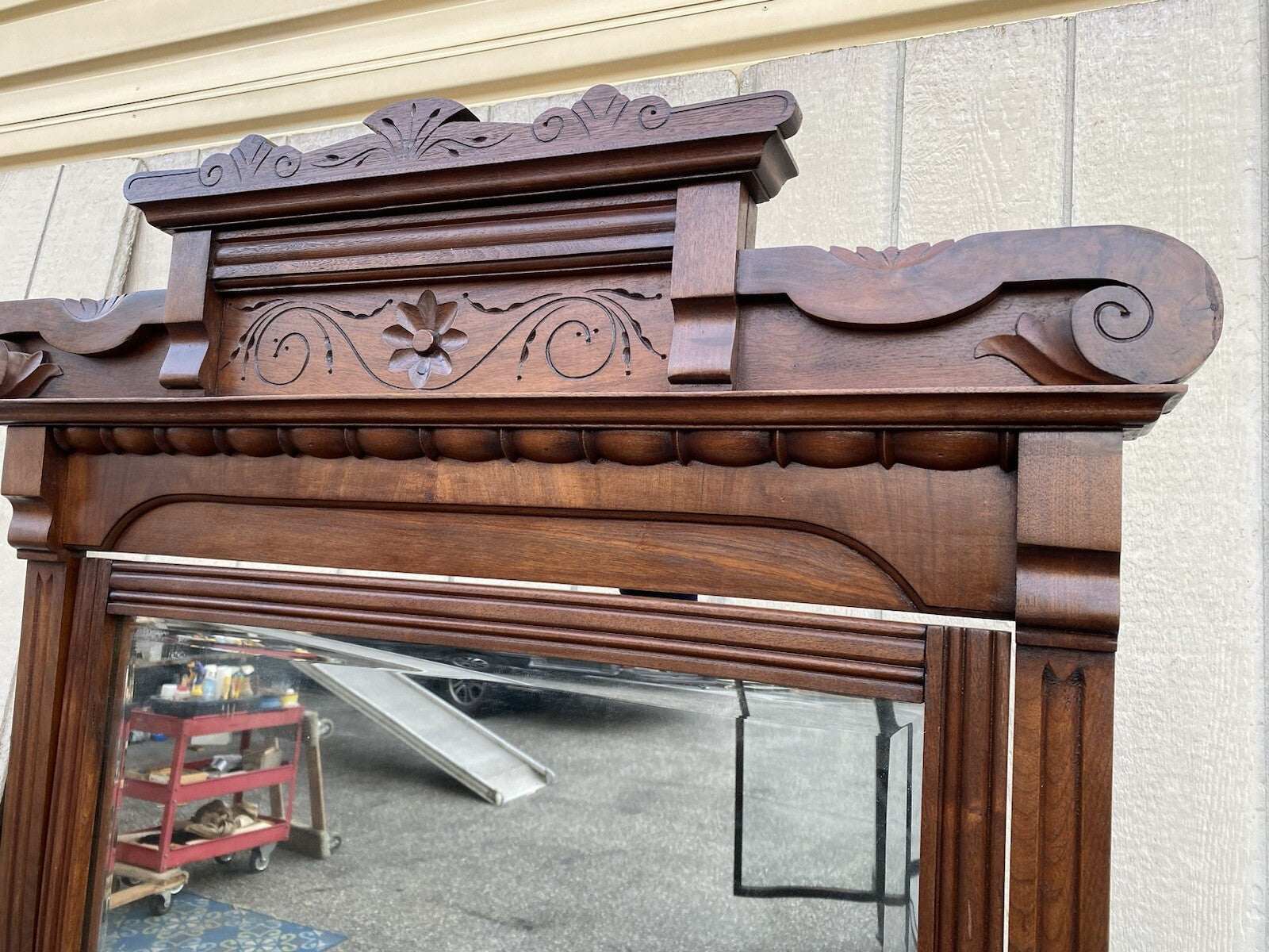 66120   Antique Victorian Marble Top Dresser with Mirror