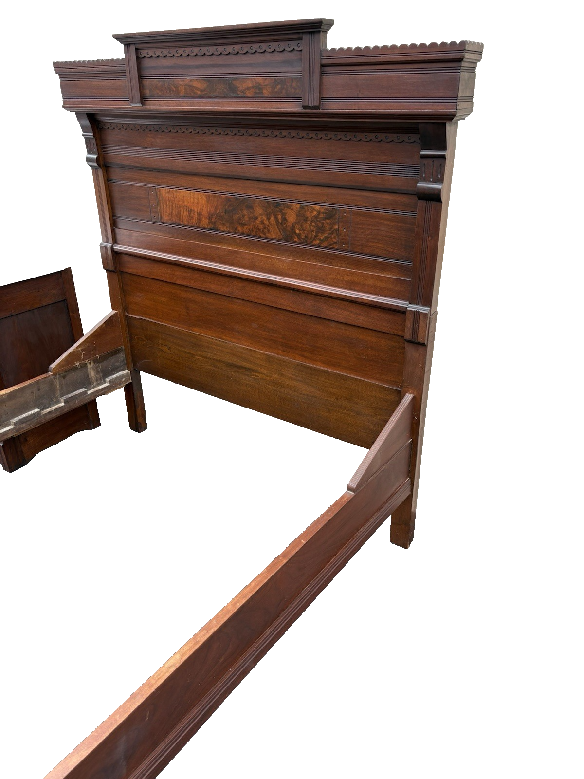 65728 Antique Victorian Bedroom Set Full Size Bed Dresser w/ Mirror + Washstand