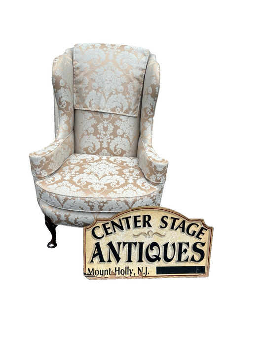 66866   Quality Queen Anne Wing Chair with Arm Covers