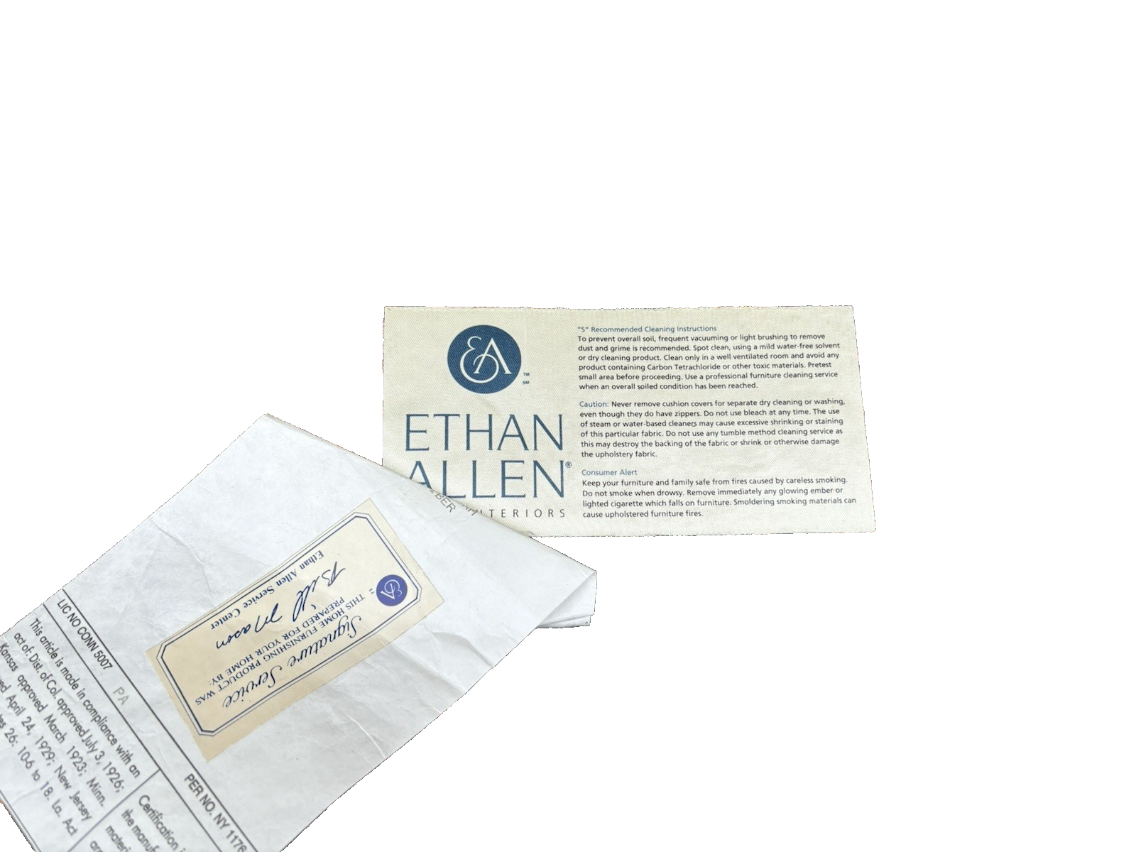 66758  Pair ETHAN ALLEN Wing Back Armchair Chair s With Arm Covers