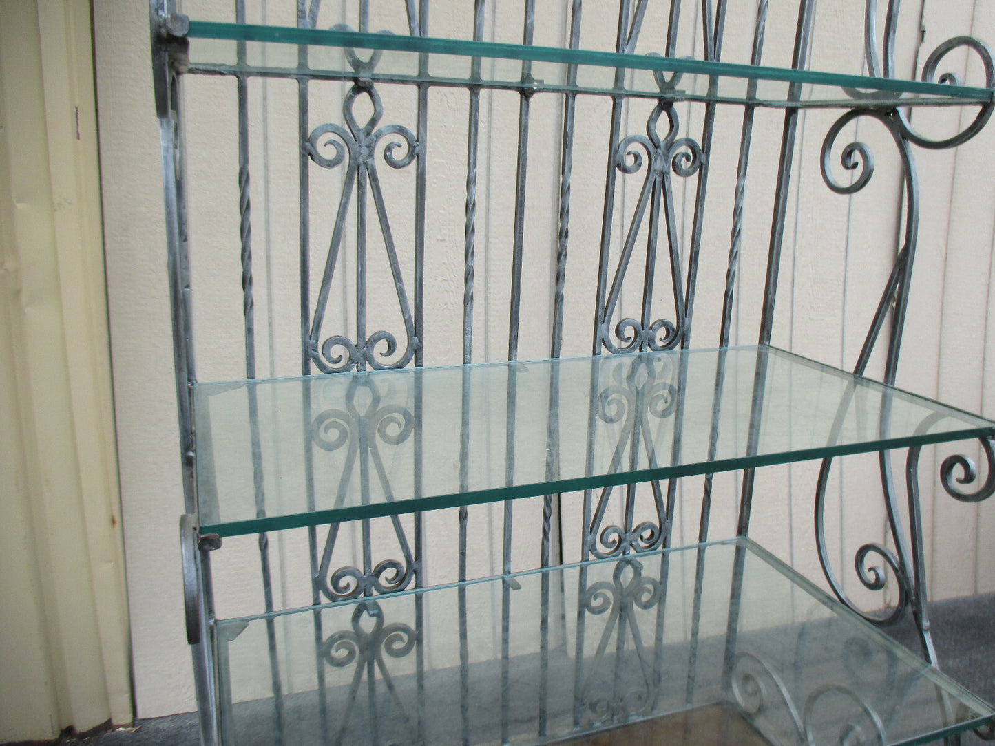 63008 Wrought Iron Bakers Rack Kitchen Cabinet Curio Etergie