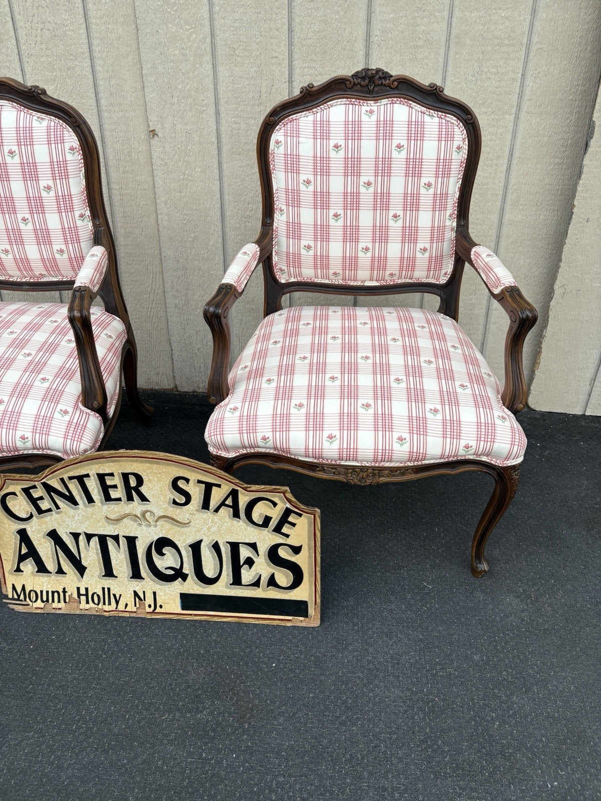 66768  Pair Ethan Allen Bergere LOUIS XV Armchair Chair s