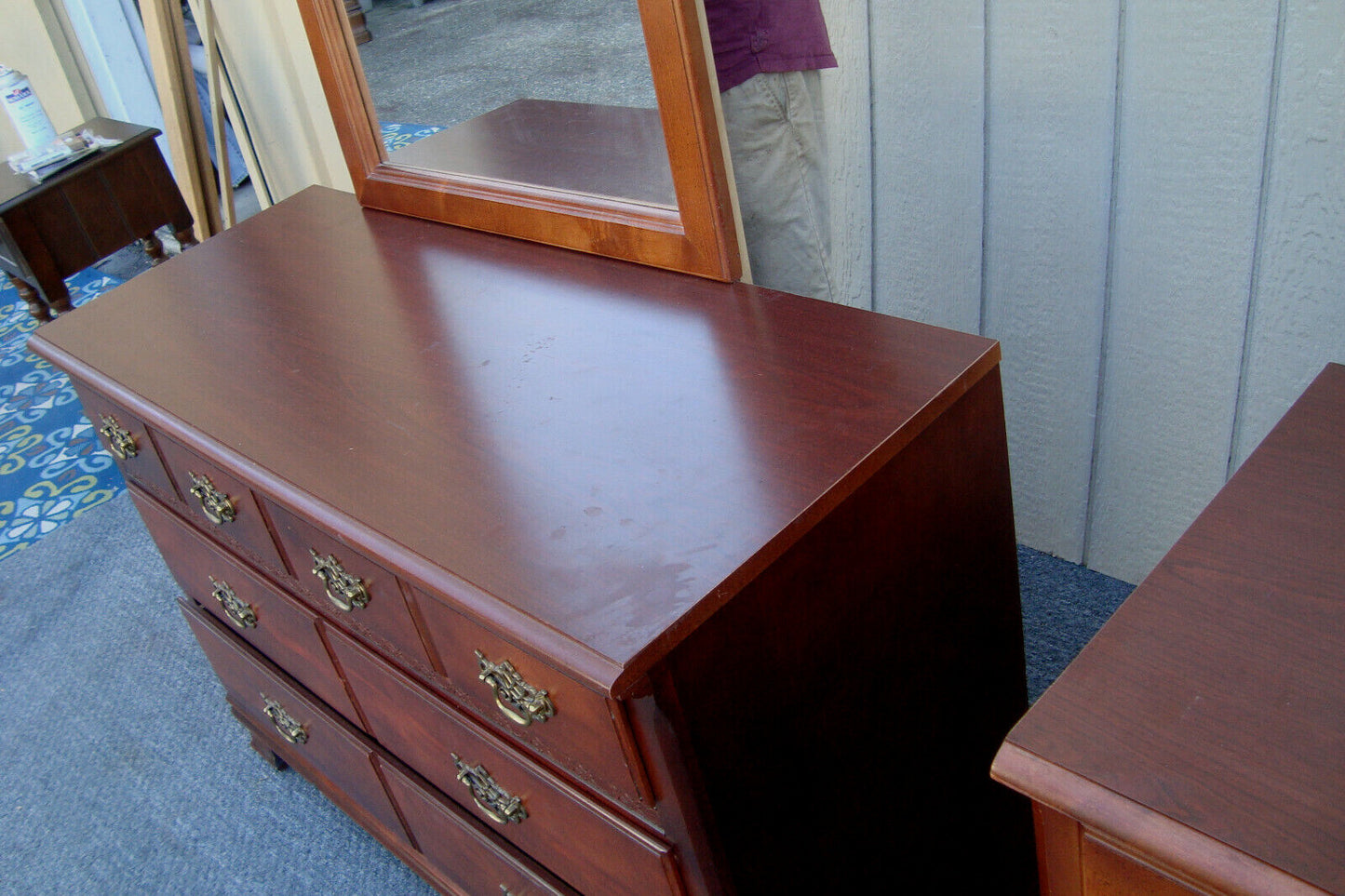 62258 Stanley Cherry Dresser with Mirror