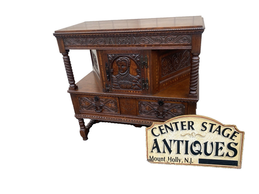 66495 Custom Hand Made Oak Cabinet Sideboard Server Chest