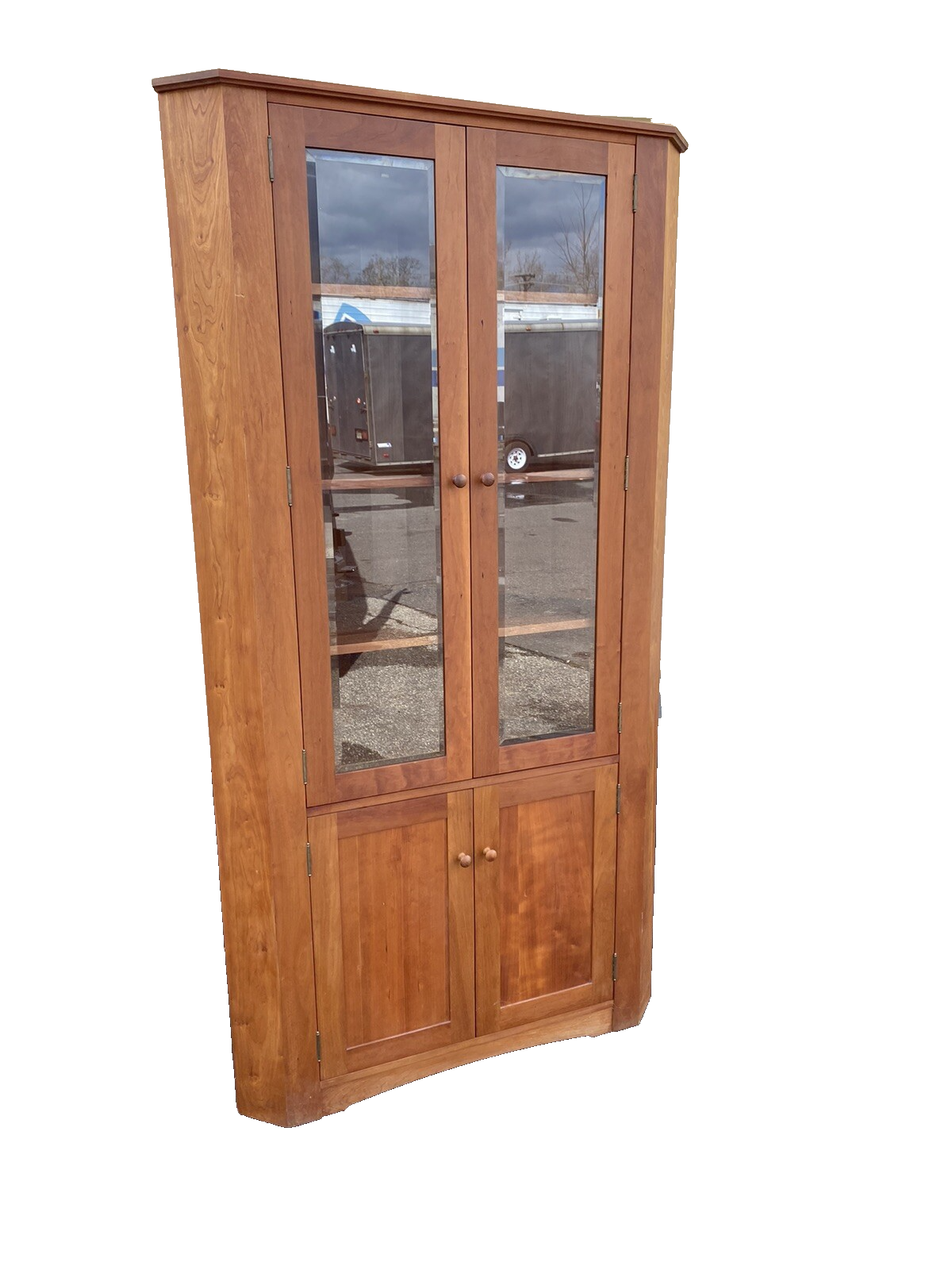 64298 Solid Cherry Corner China Cabinet