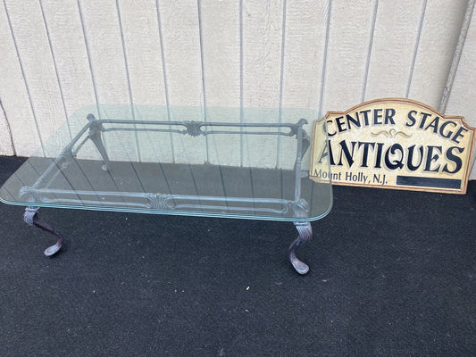 65901 Quality Bird Figural Glass Top Coffee Table