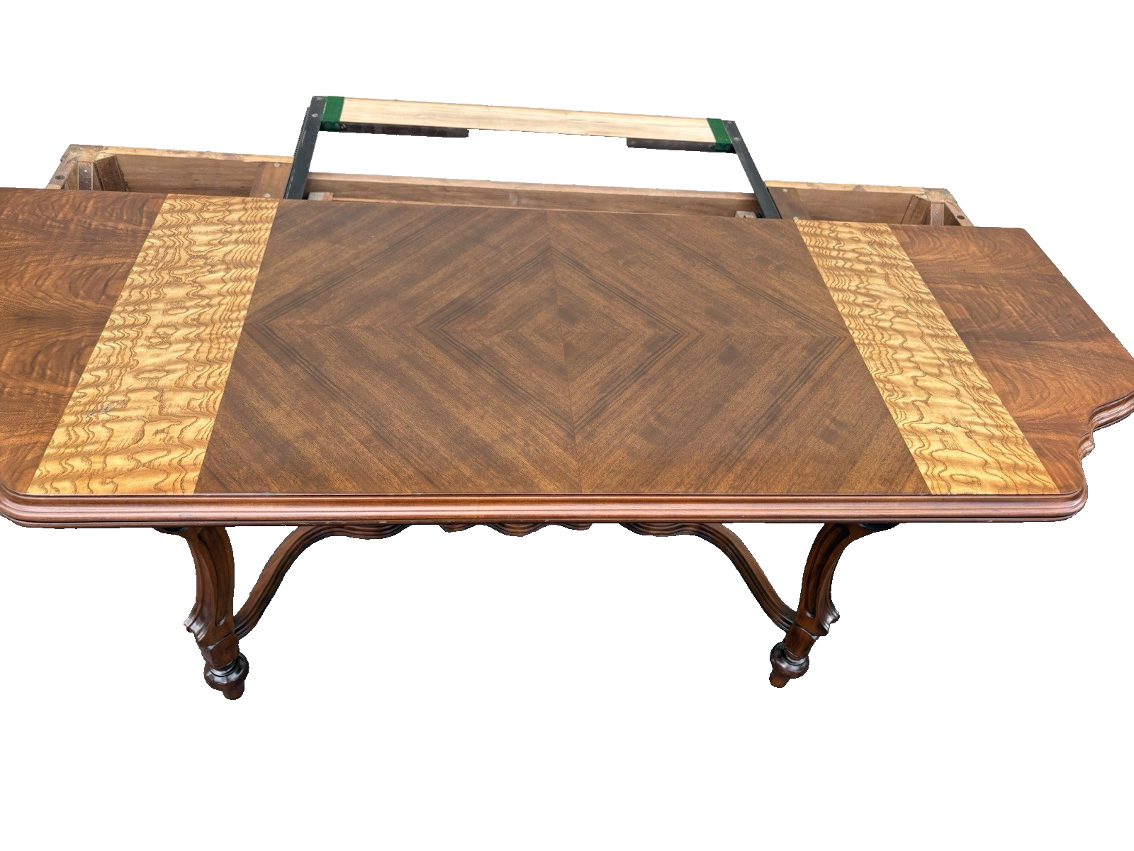66885   Inlaid Antique Flip Top Sideboard Dining Table with Drawer