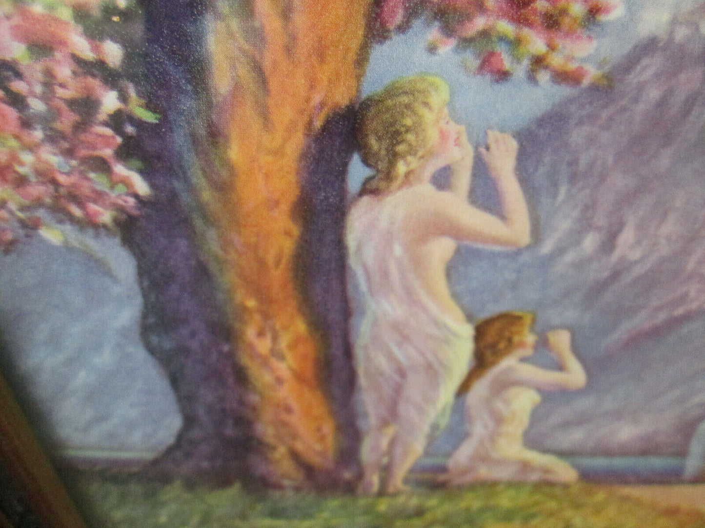 39728  Antique Reynard Print in Fancy Deco Picture Frame