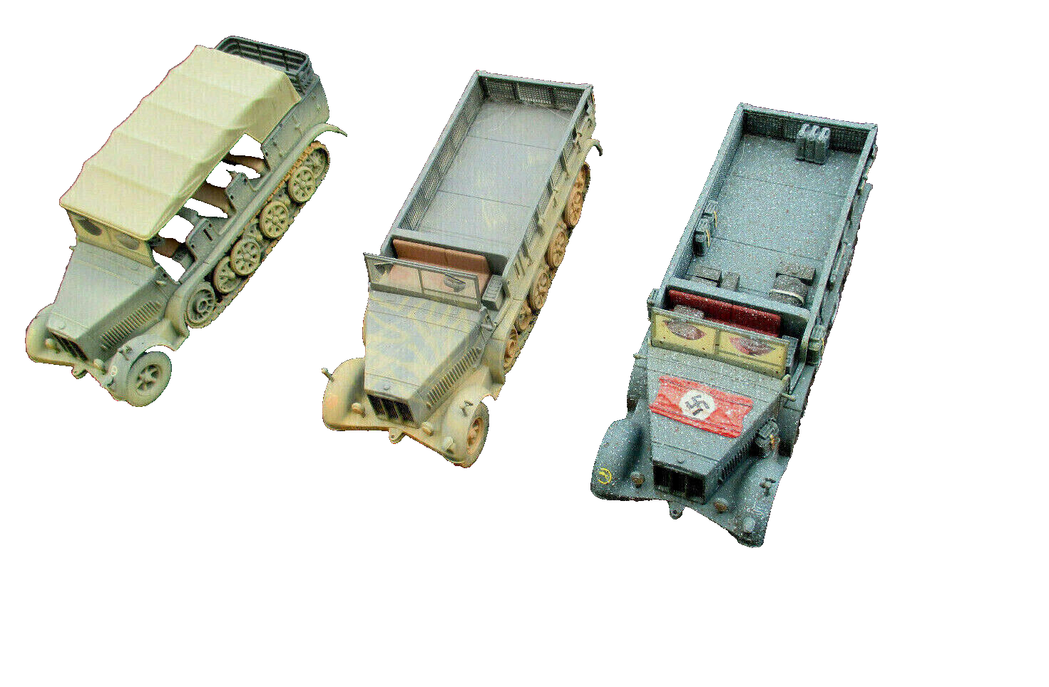 ES57  3 CORGI WWI Legends Krauss-Maffei 8 ton SDKFZ 7 Half Trucks DIECAST METAL 