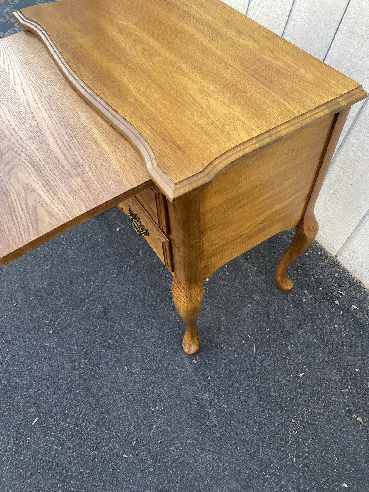 66623 Oak Low Boy Dresser Chest with Pull- Out extension