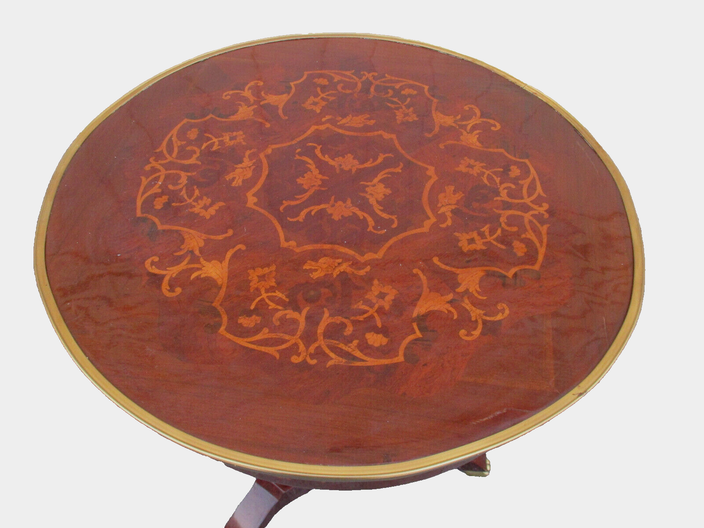 62616 Neoclassical Inlaid and Bronze Lamp Table Stand