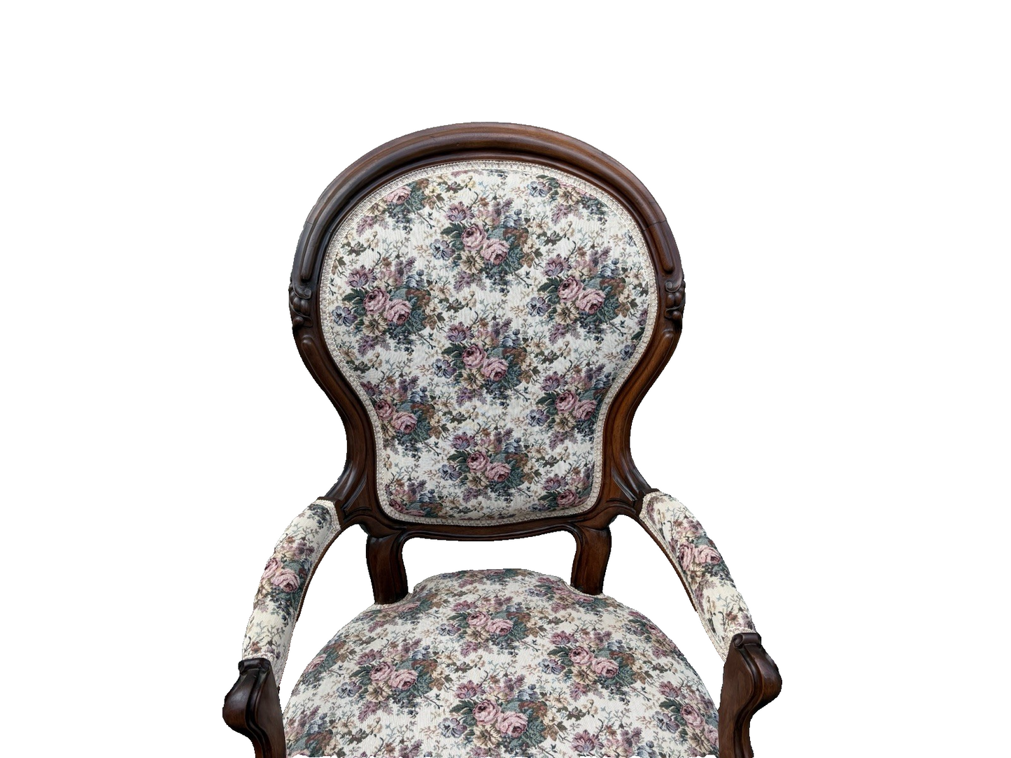 00001 Antique Victorian Walnut Armchair Chair