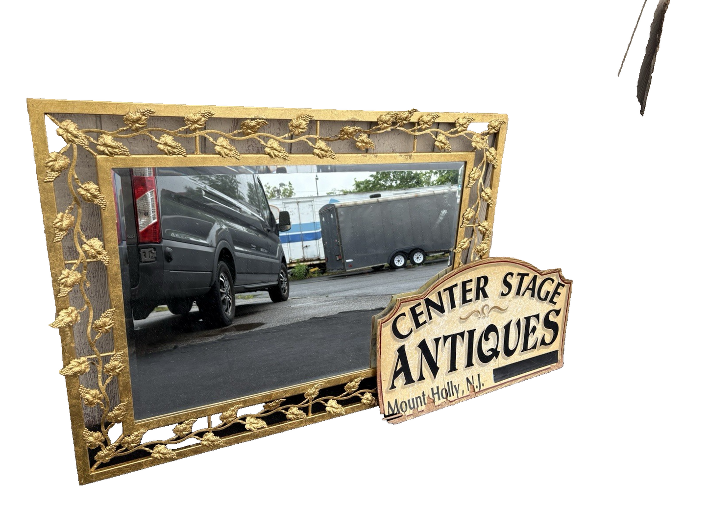 66706 Fancy Gold Decorator Metal Mirror with Leafs