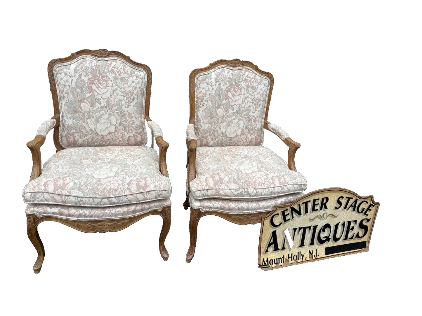 66838 Pair Louis XV Bergere Armchair Chair s