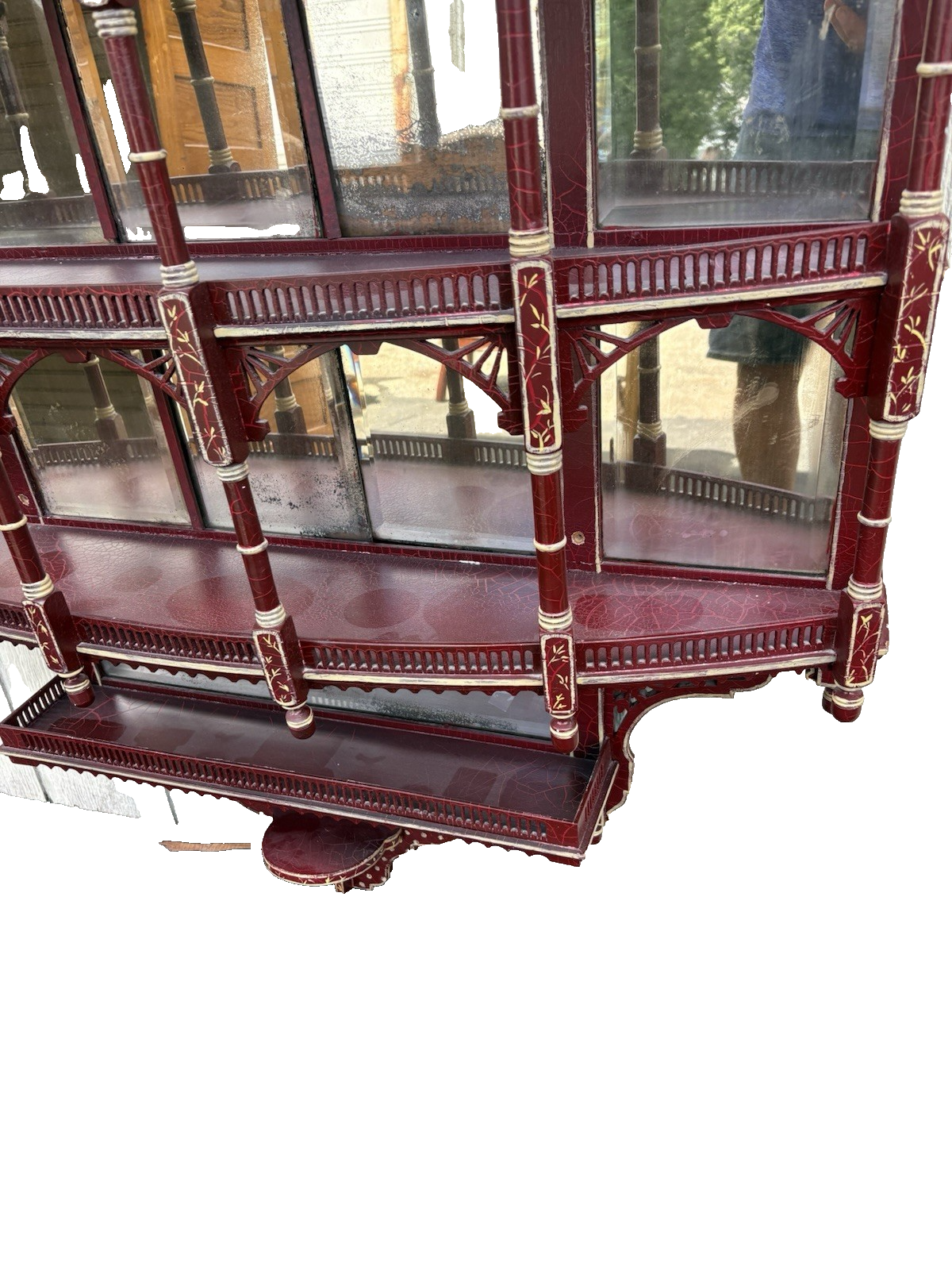 66842 Custom Hand Painted Victorian Whatnot Curio Wall Shelf