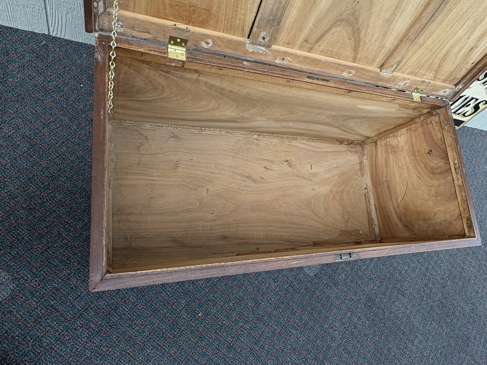 66999  Asian Oriental Hand Carved  Mahogany Storage Trunk