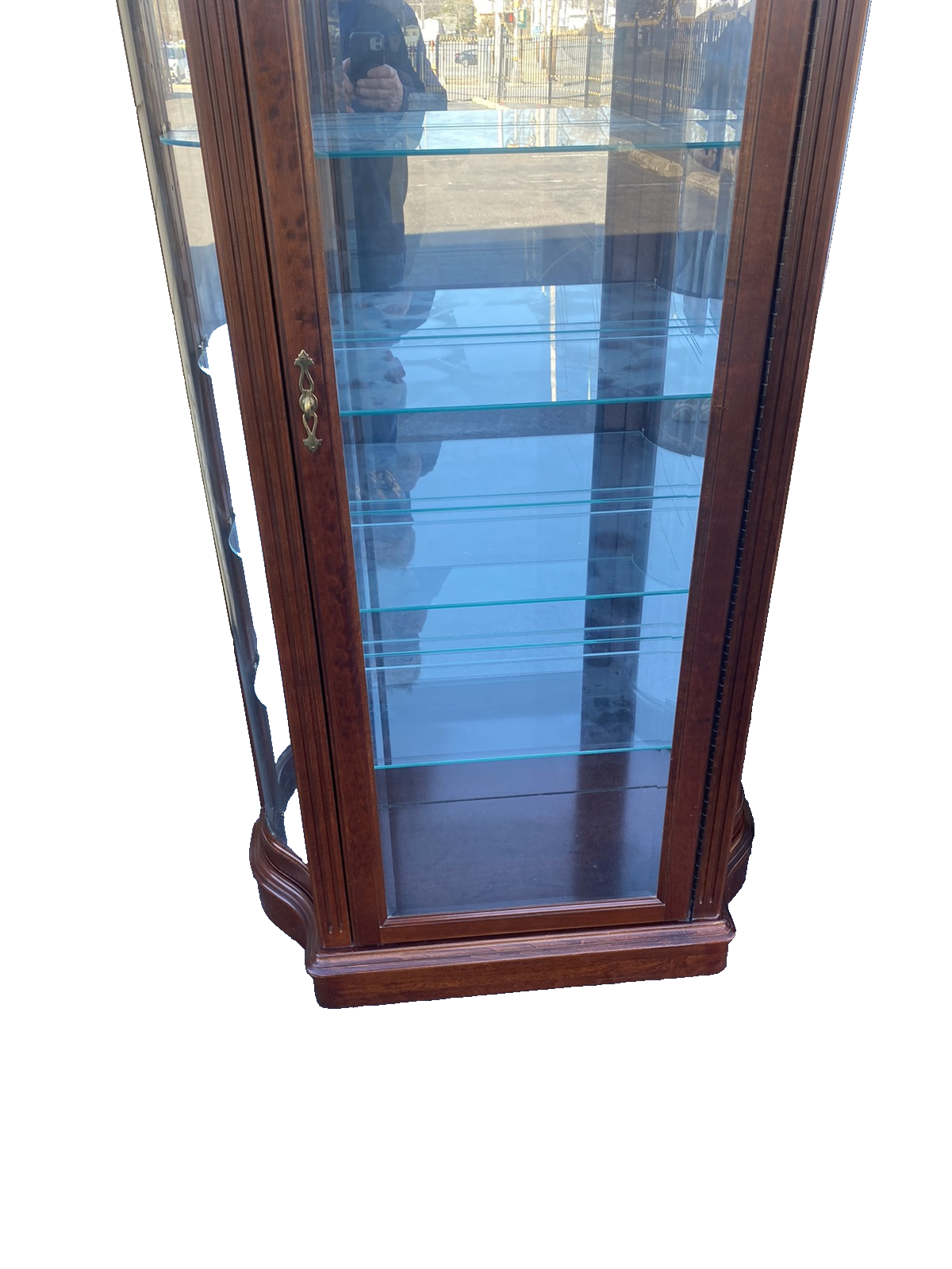 66378 Serpentine Glass Quality Curio China Cabinet