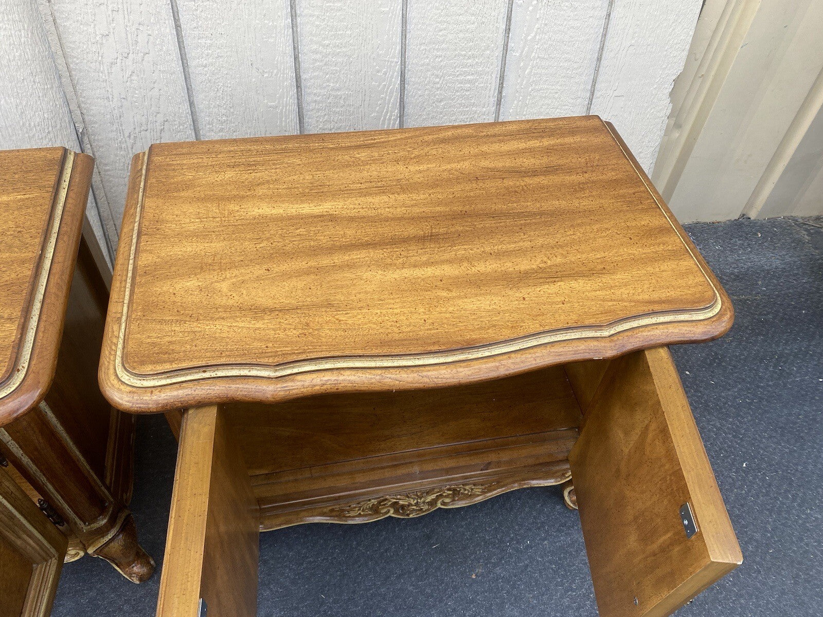 64496  Pair French Country 2 Door Nightstands