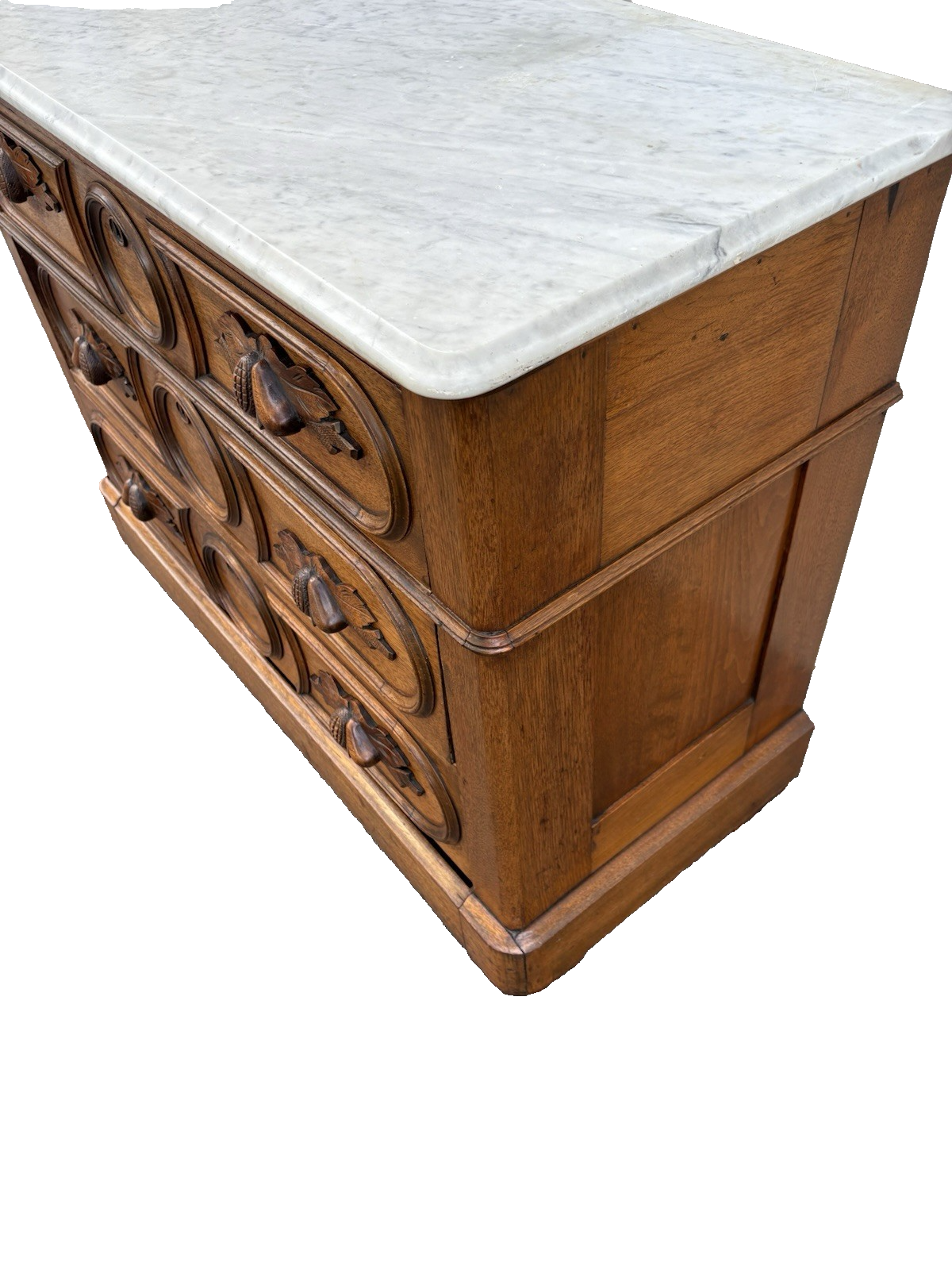 66668    RARE  Antique Victorian Oak Marble Top Dresser with Mirror