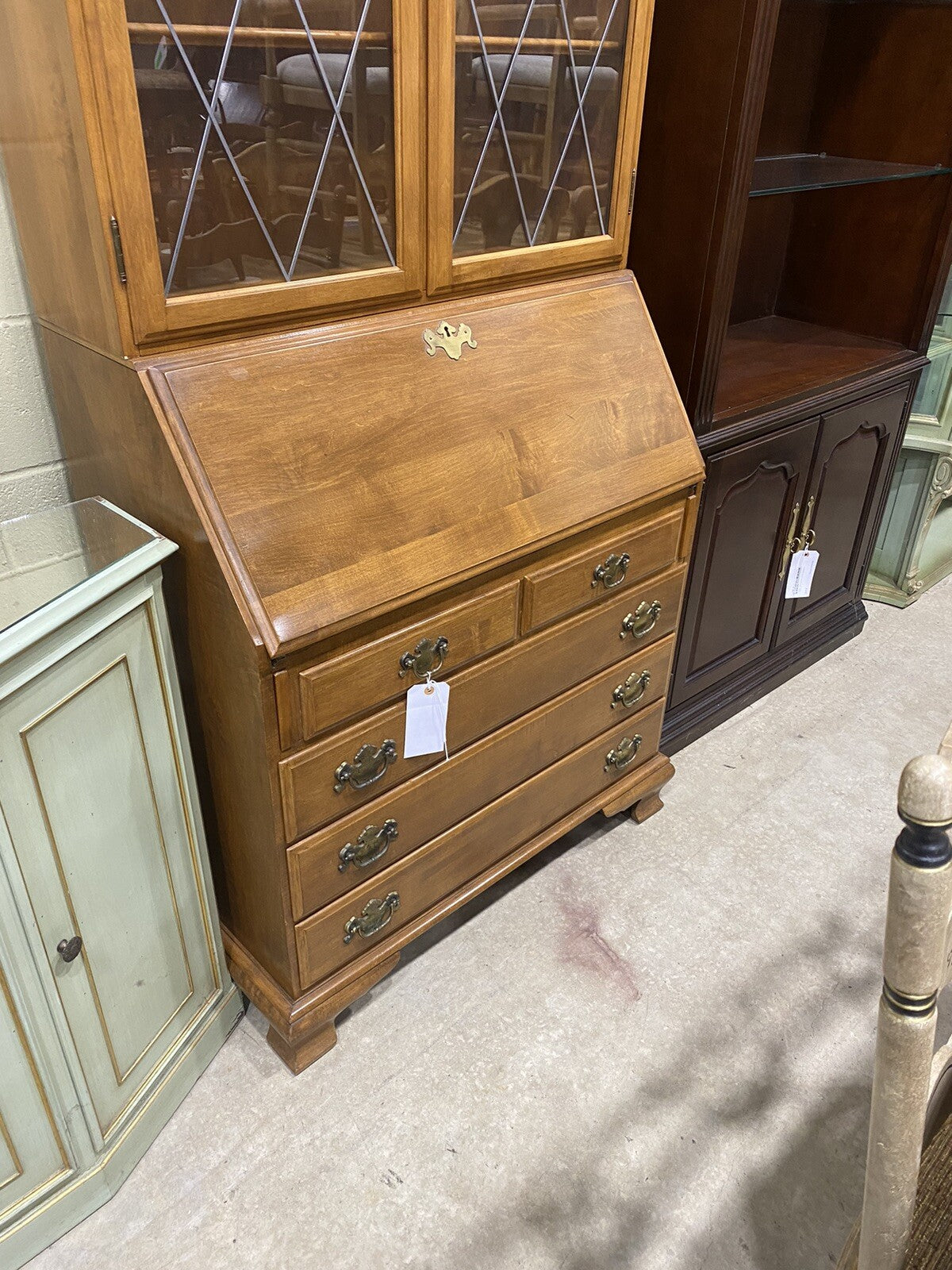 65682 Ethan Allen Secretary Desk with Bookcase Top