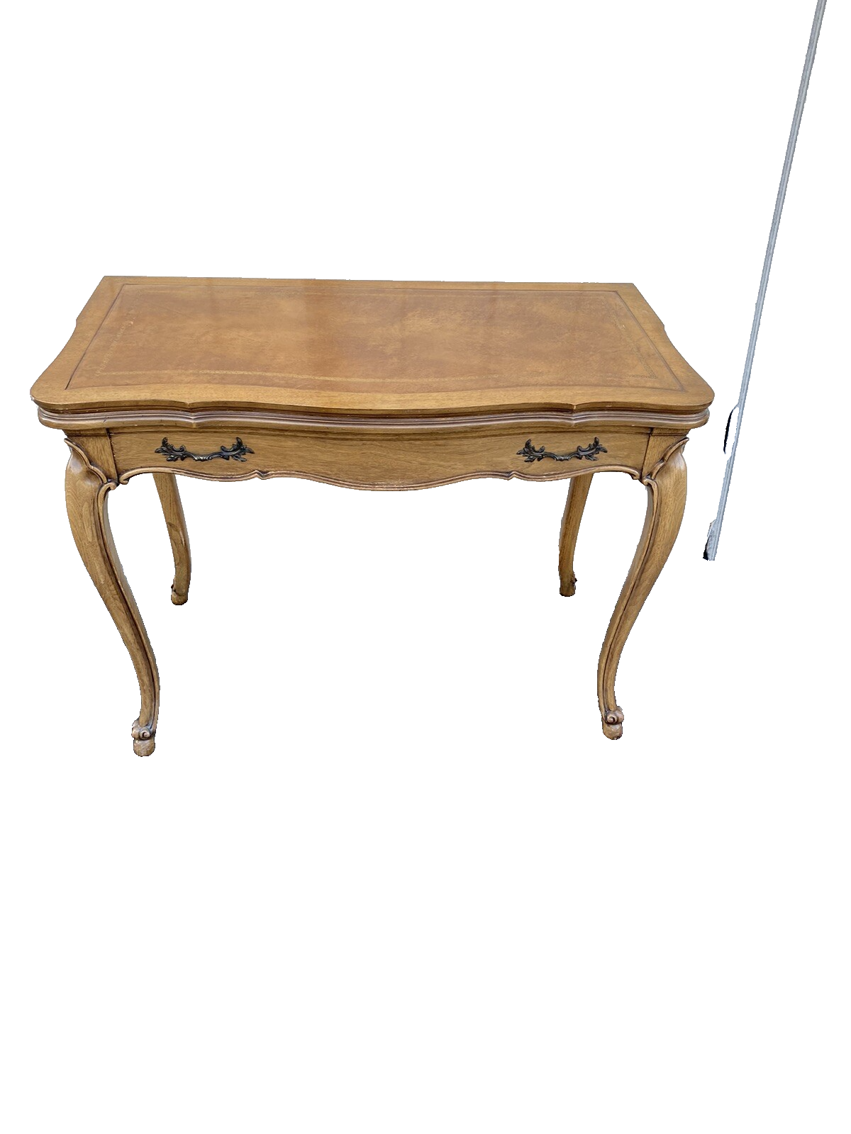 66283  French Country Leather Top Game Table Dining Table